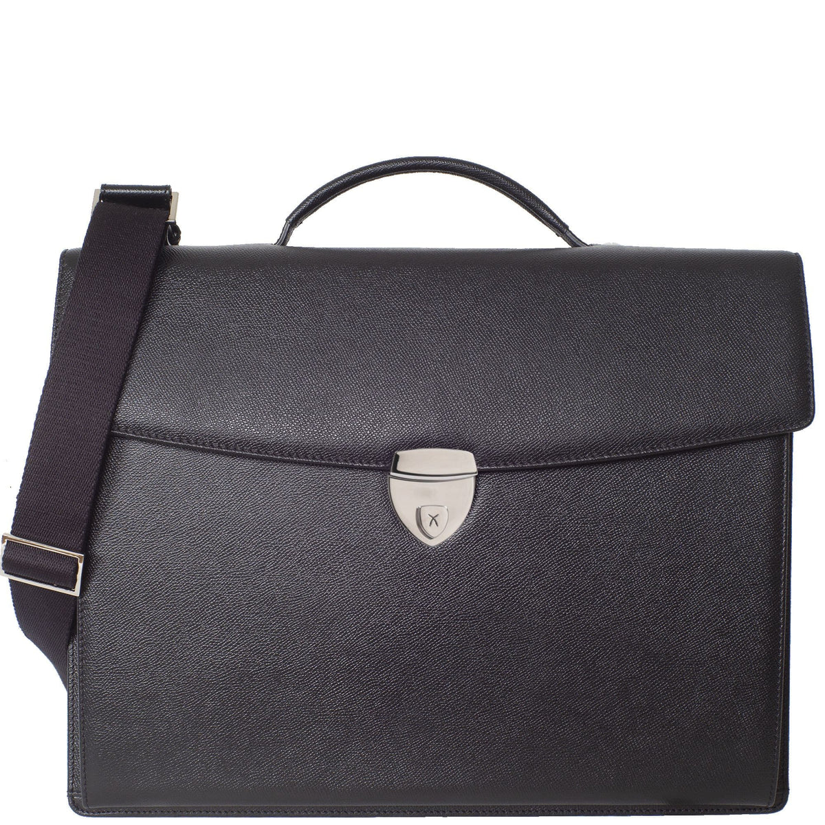 Konferenzmappe Aktentasche A4 geprägtes Leder schwarz mit Laptopfach - Corf Offermann