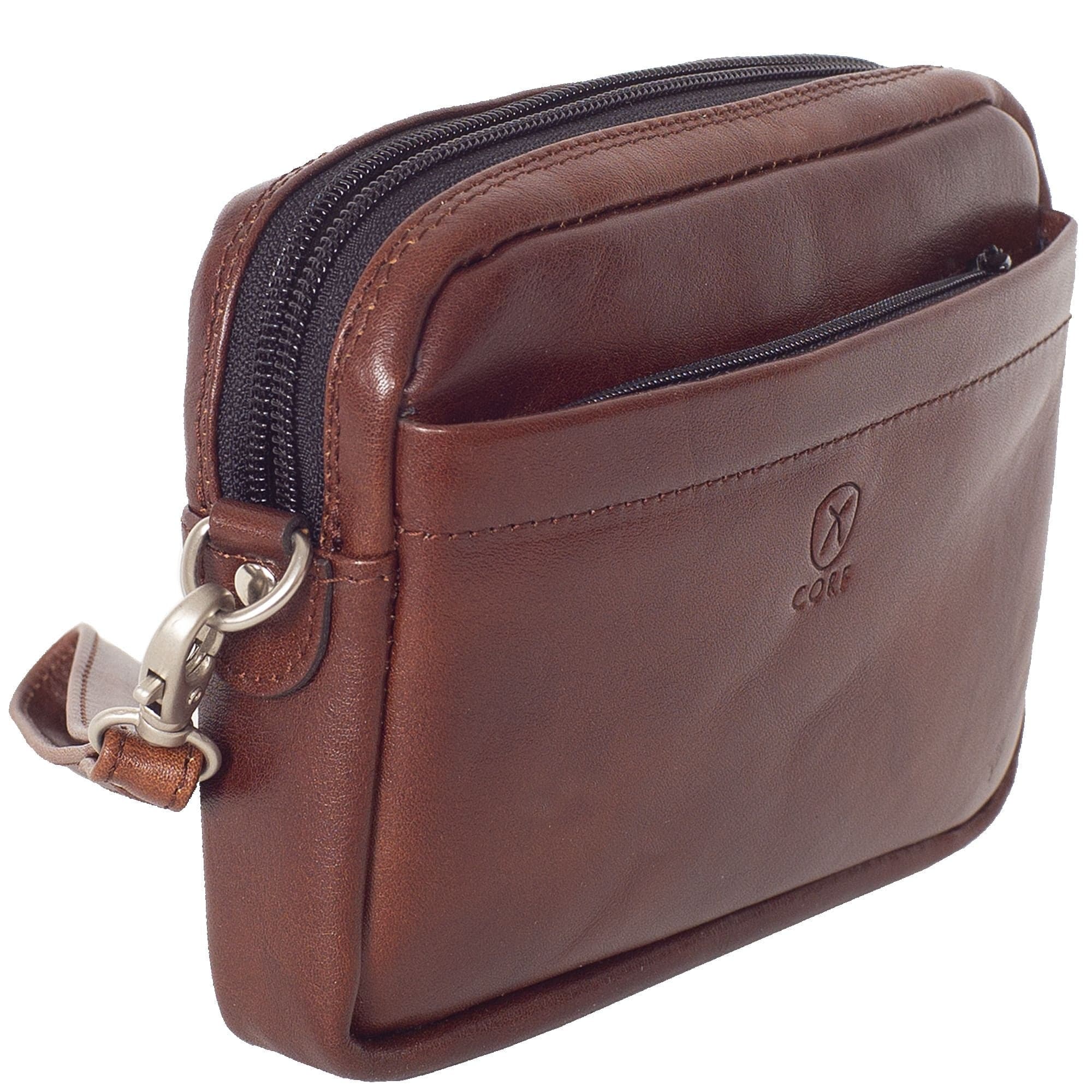 Gelenktasche Gürteltasche Leder cognac