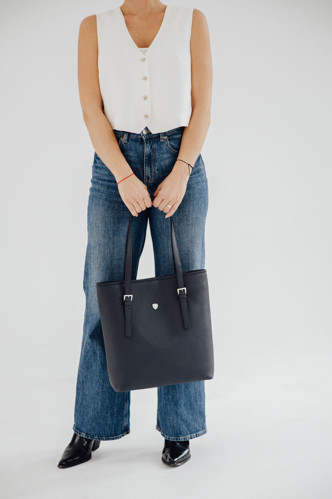 Handtasche Shopper Leder schwarz