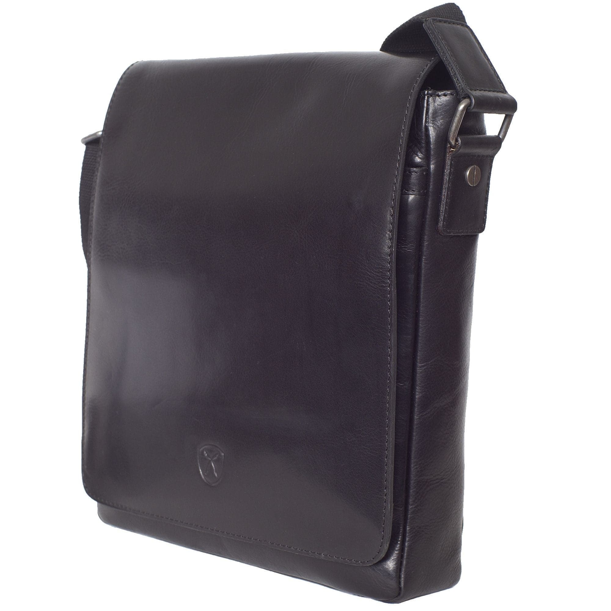 Tablet Tasche Schultertasche 10 Zoll Leder schwarz