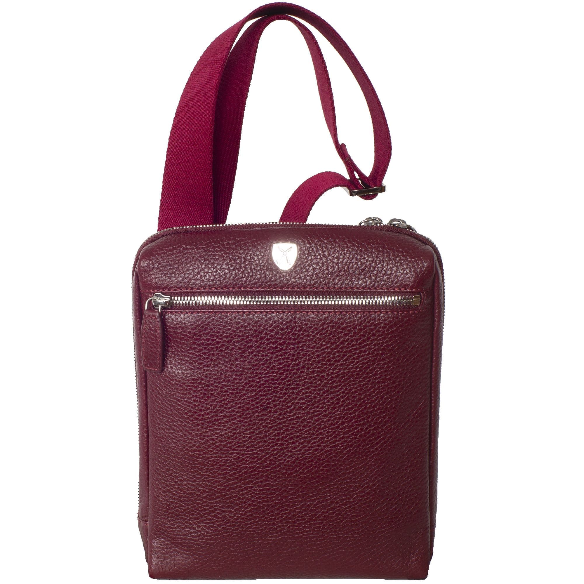 Tablet Tasche Crossover Schultertasche 10 Zoll Leder bordeaux