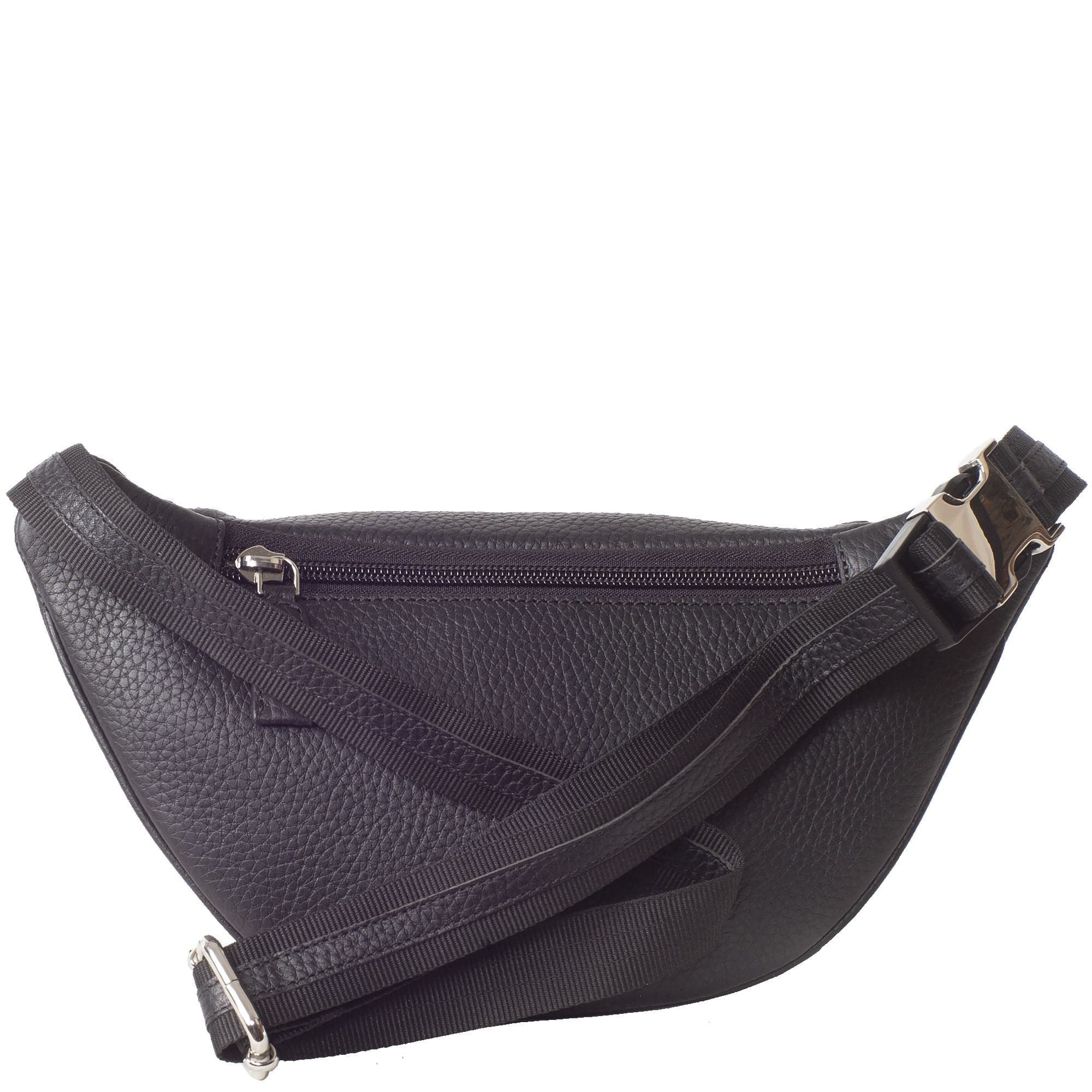 Crossover Handtasche Gürteltasche Leder schwarz