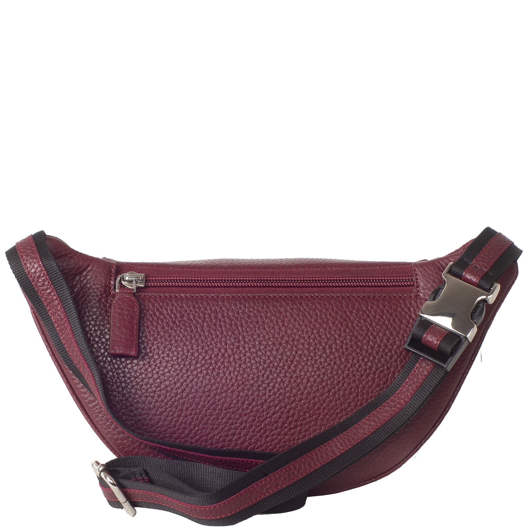 Crossover Handtasche Gürteltasche Leder bordeaux