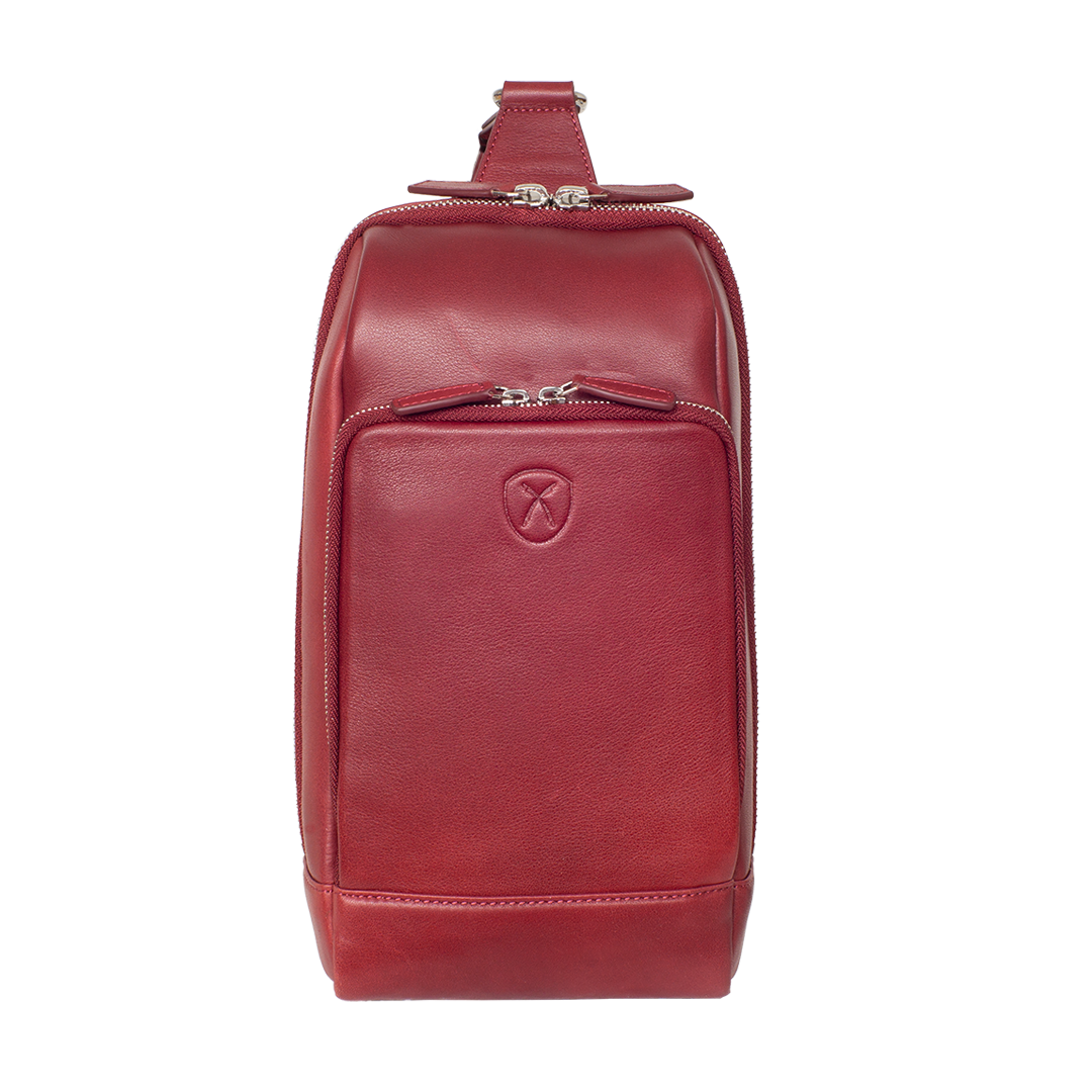 Crossover Tasche Leder rot