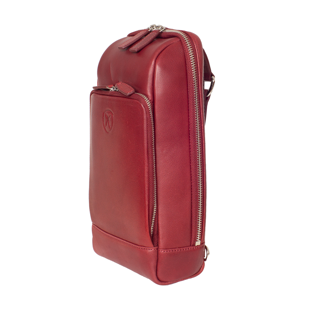 Crossover Tasche Leder rot