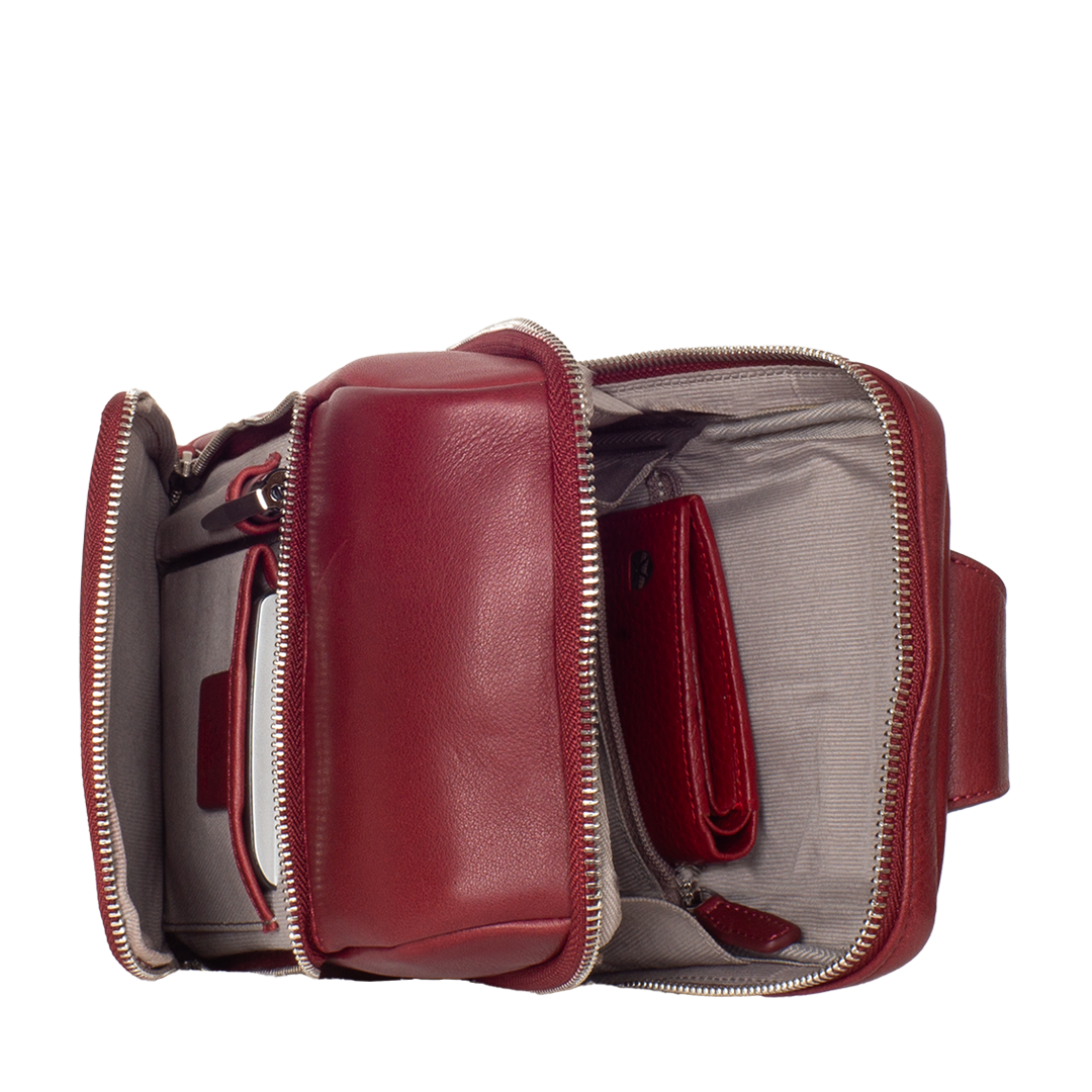 Crossover Tasche Leder rot