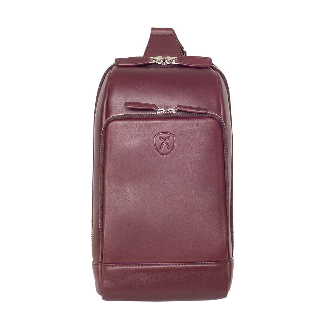 Crossover Tasche Leder bordeaux
