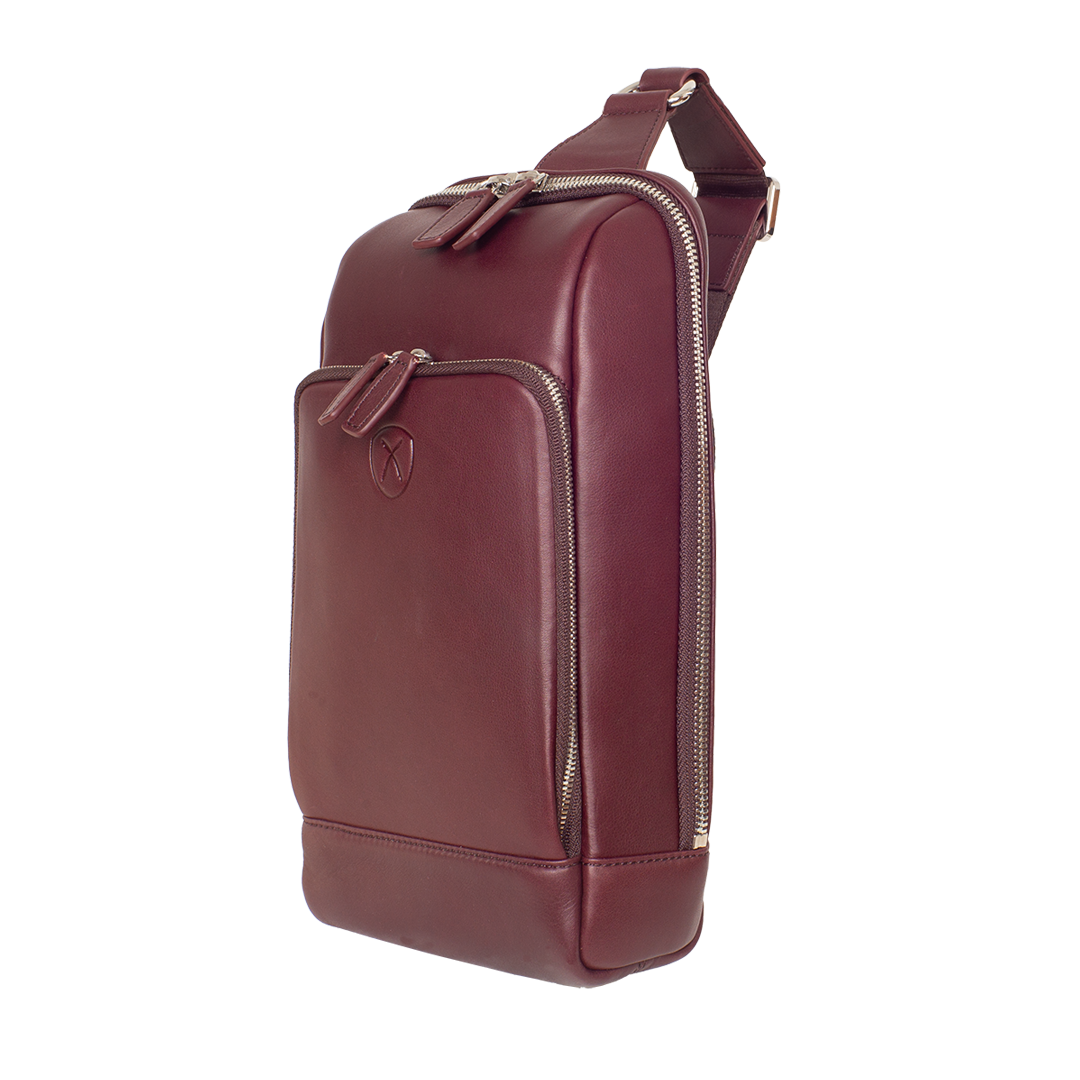 Crossover Tasche Leder bordeaux