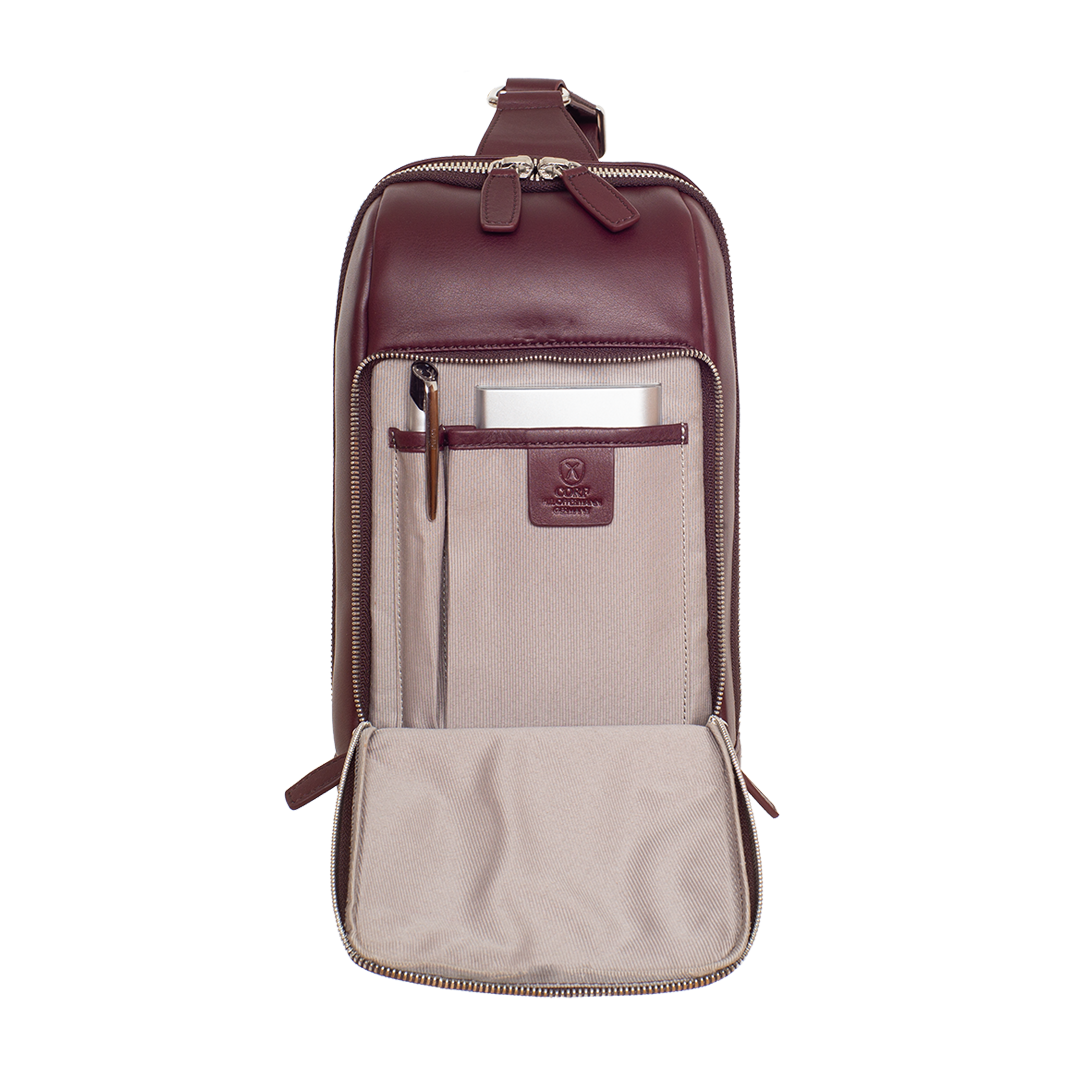 Crossover Tasche Leder bordeaux
