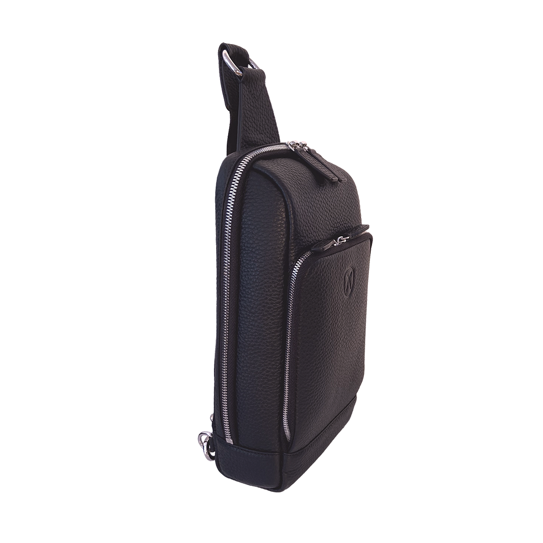 Crossover Tasche Leder Schwarz