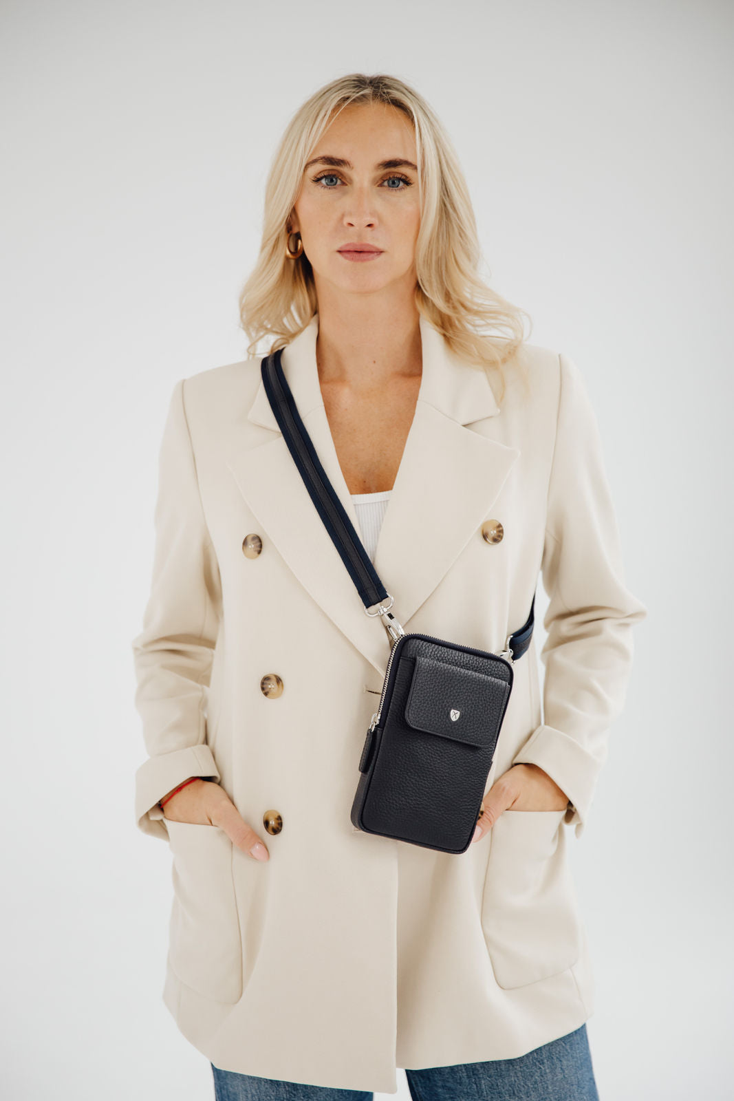 Telefontasche Crossover Leder schwarz