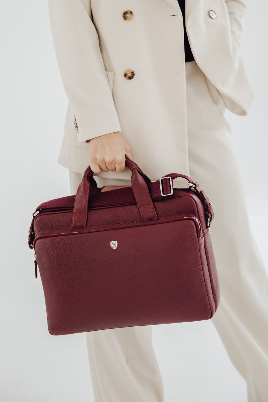 Businesstasche Laptoptasche 15 Zoll Leder bordeaux