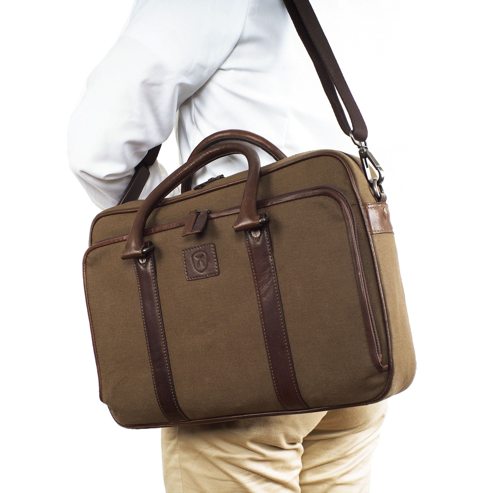 Businesstasche Laptoptasche 15 Zoll Canvas und Leder