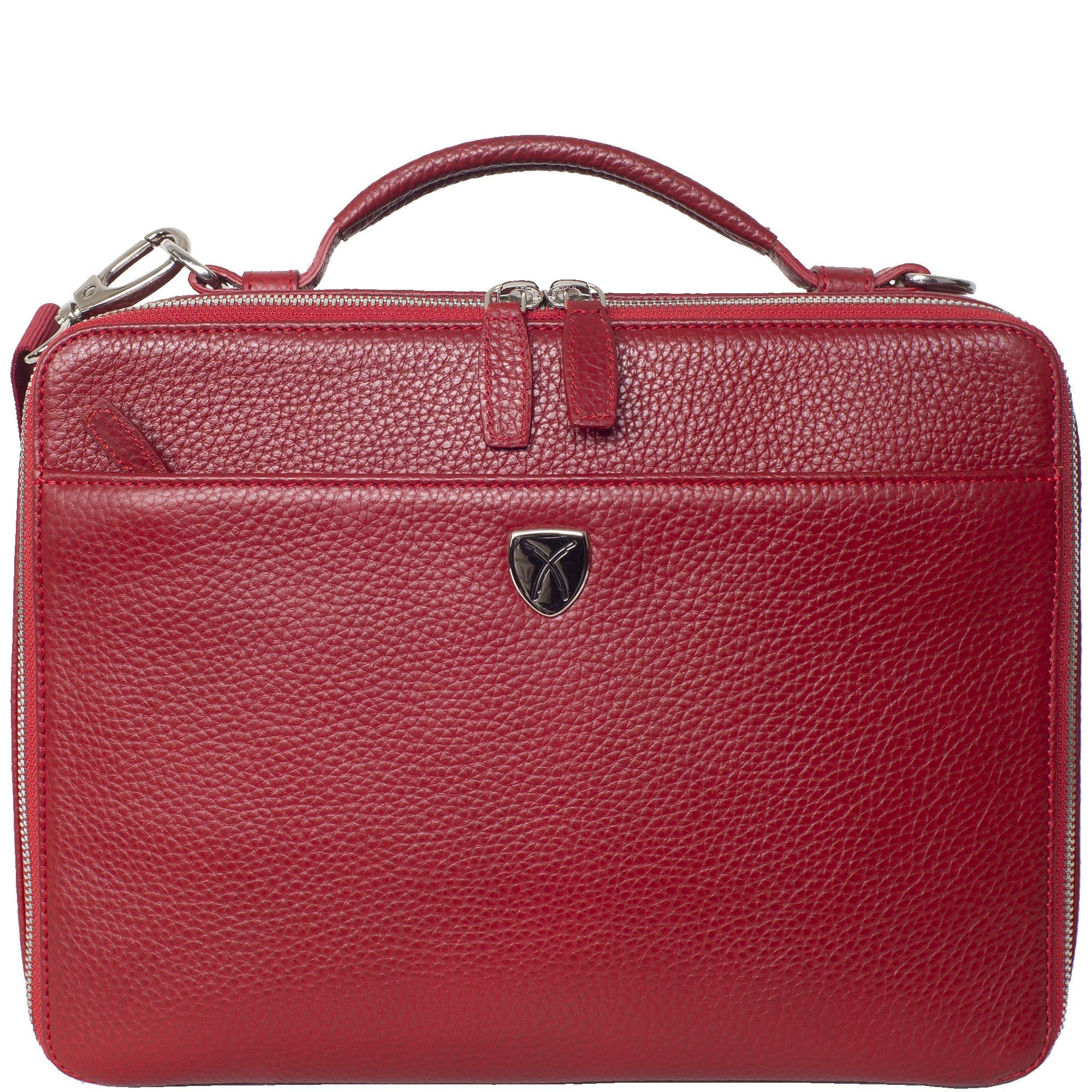 Laptoptasche Tablet Tasche 10 Zoll Leder rot