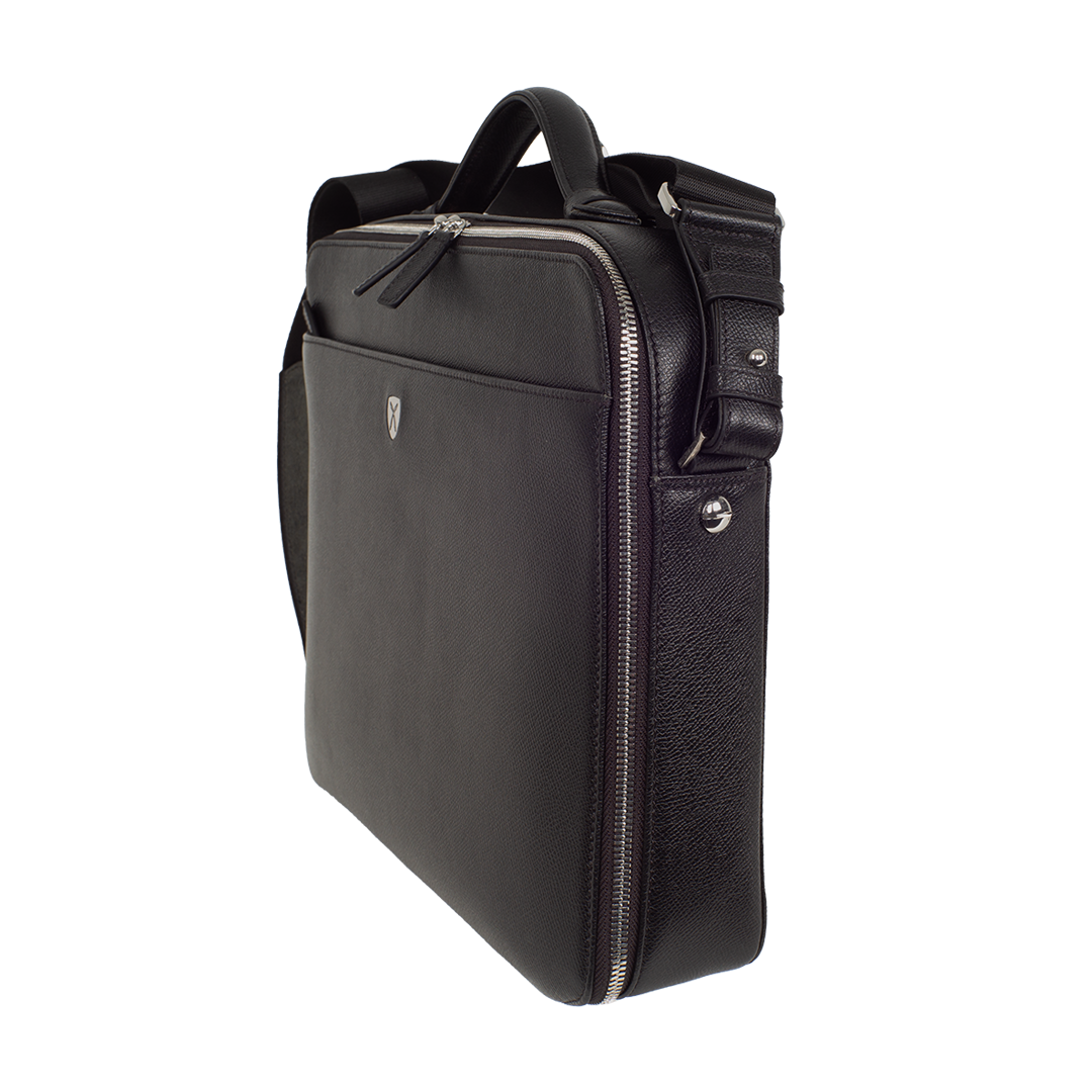 Laptoptasche Businesstasche 14 Zoll Leder Titan schwarz