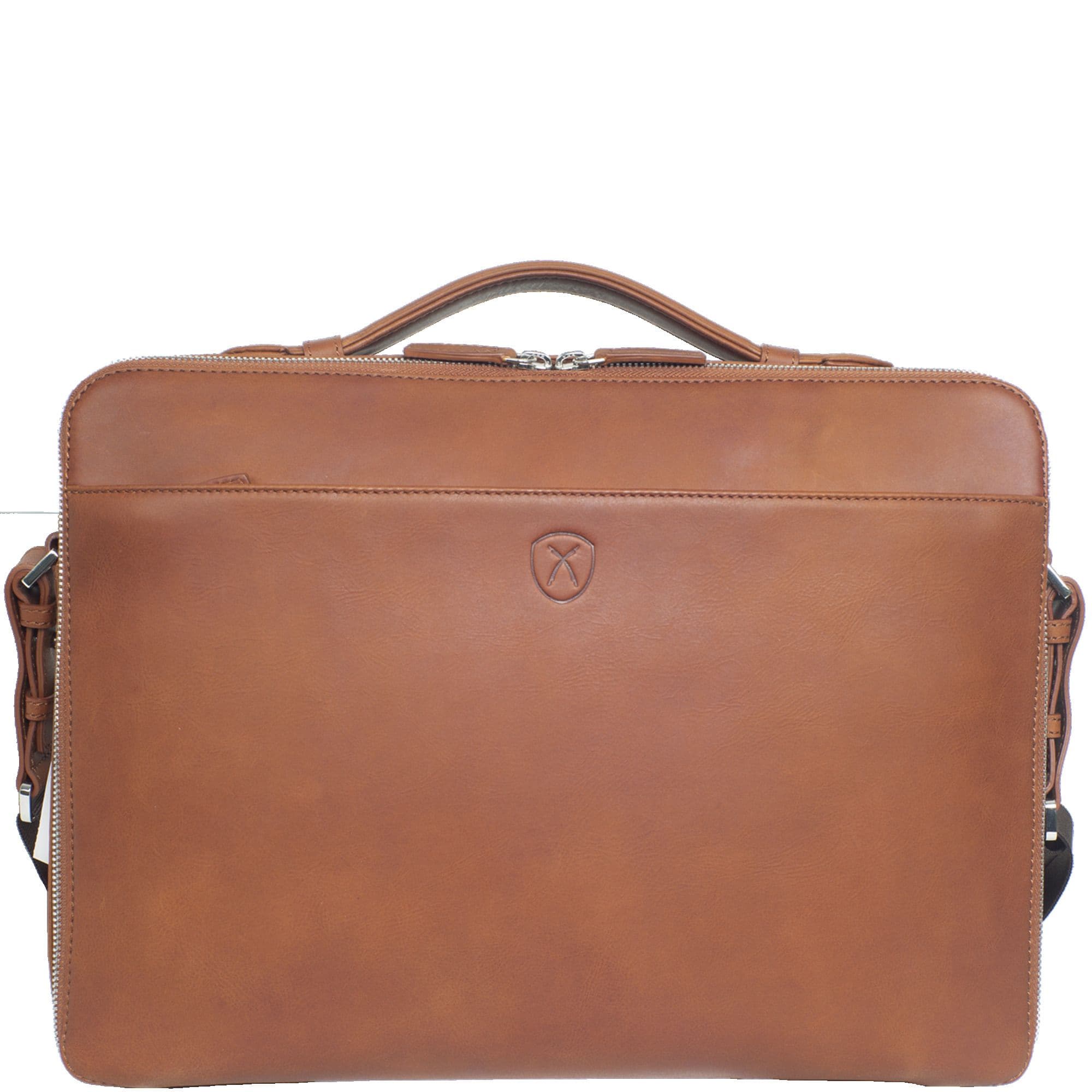 Laptoptasche Businesstasche 14 Zoll Leder Cognac