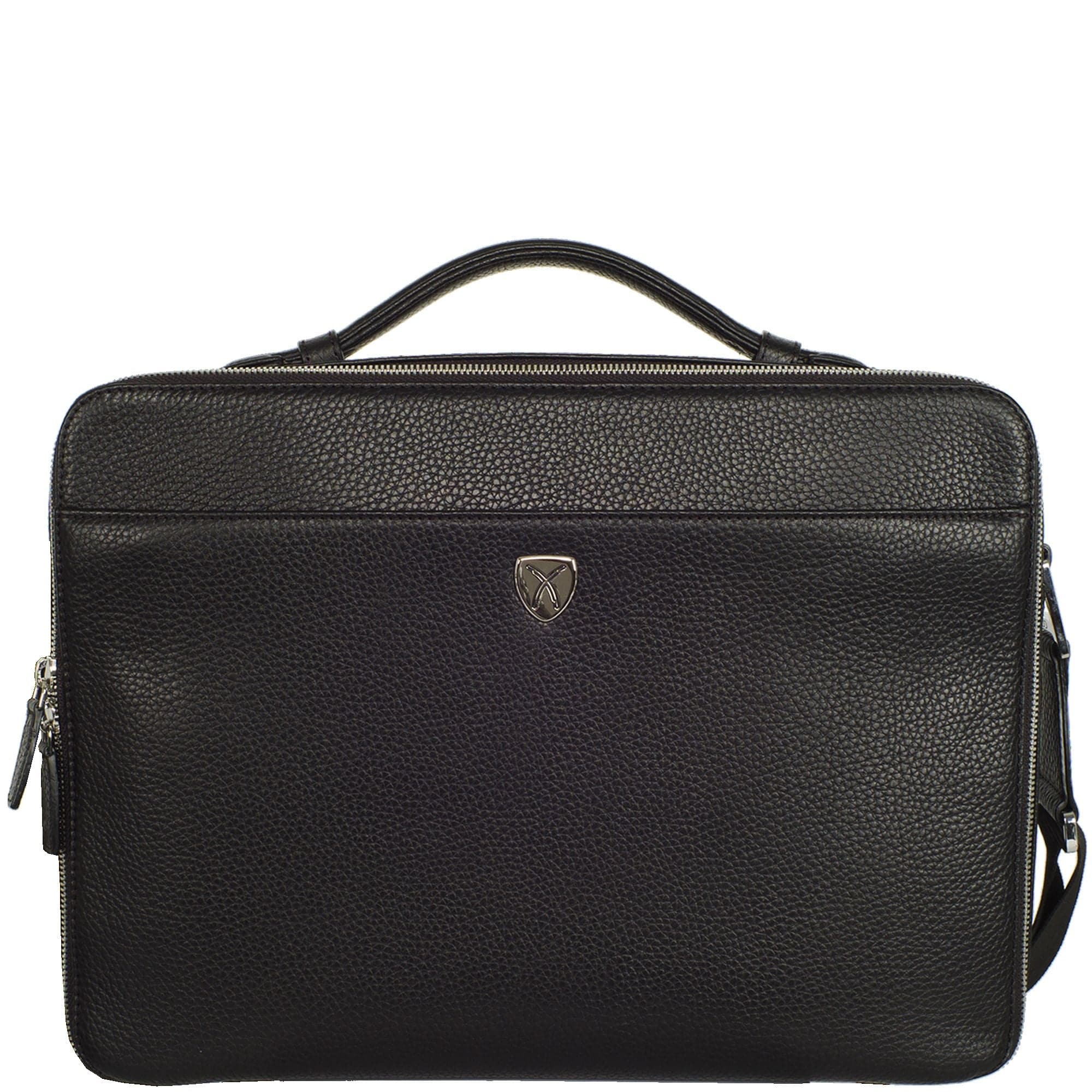 Laptoptasche Businesstasche 14 Zoll Leder schwarz