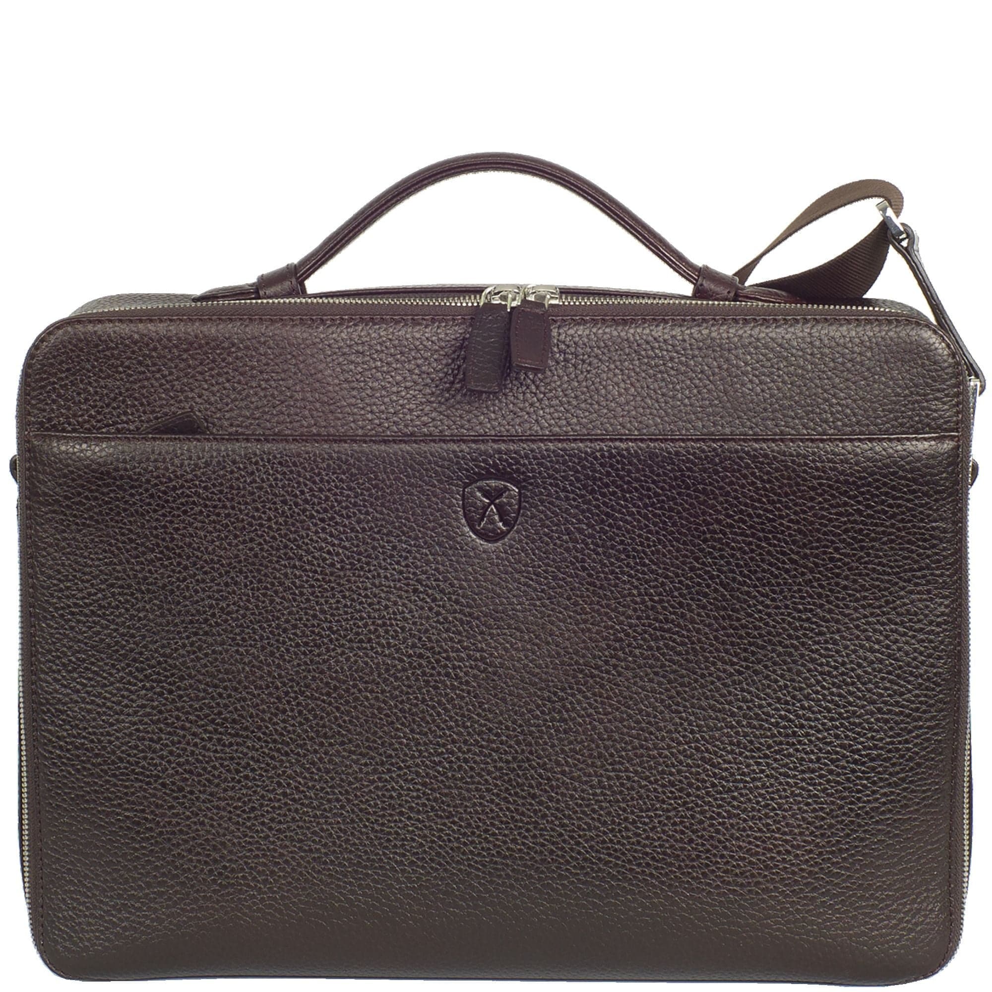 Laptoptasche Businesstasche 14 Zoll Leder braun