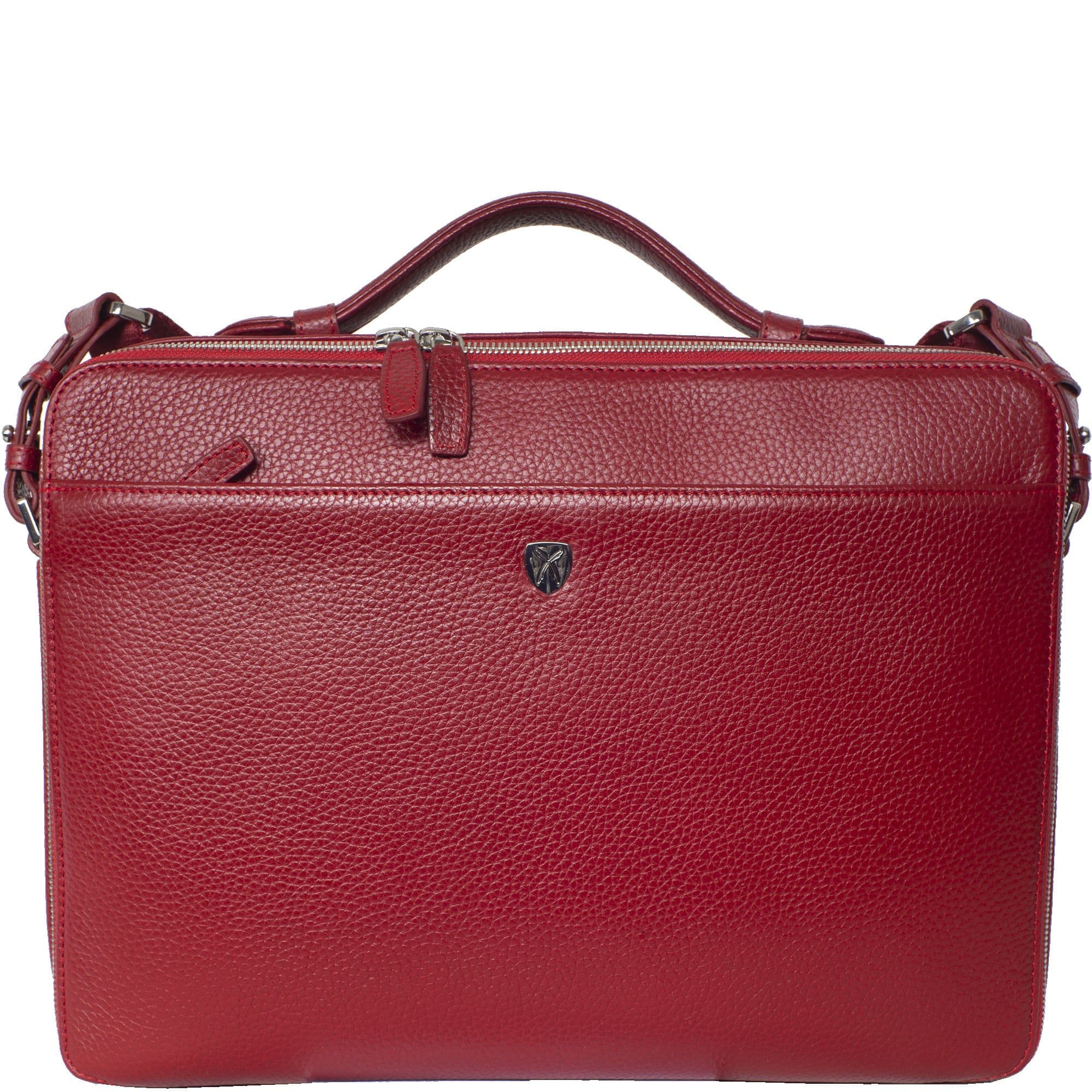 Laptoptasche Businesstasche 14 Zoll Leder rot