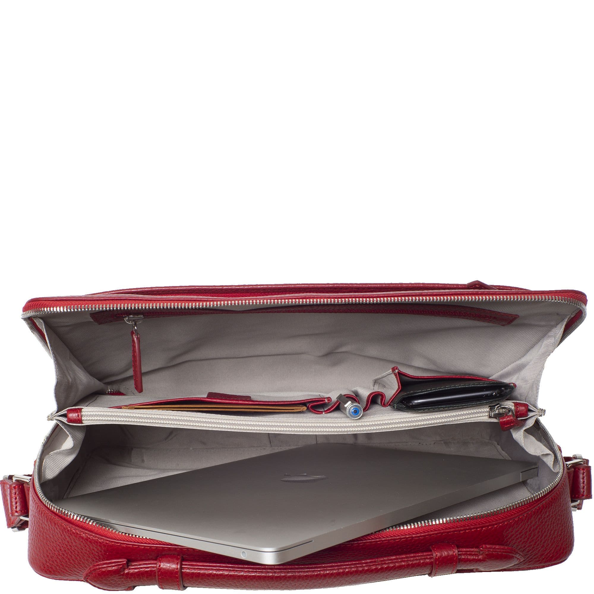 Laptoptasche Businesstasche 14 Zoll Leder rot