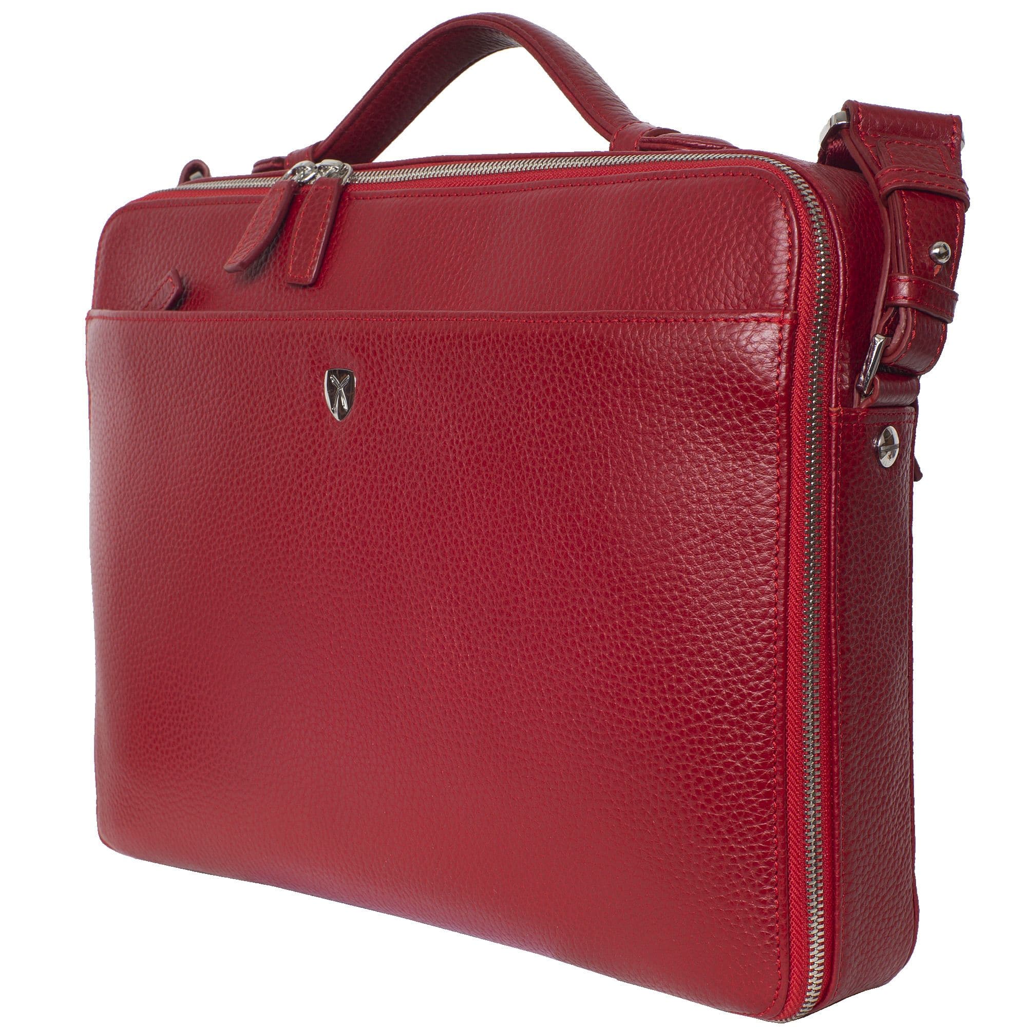 Laptoptasche Businesstasche 14 Zoll Leder rot