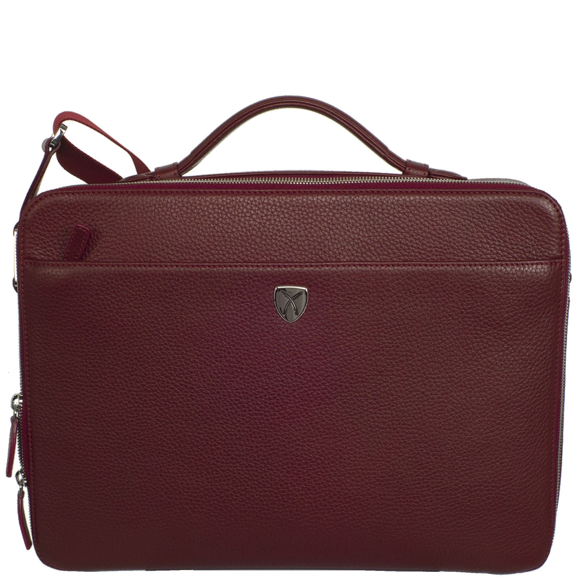 Laptoptasche Businesstasche 14 Zoll Leder bordeauxrot