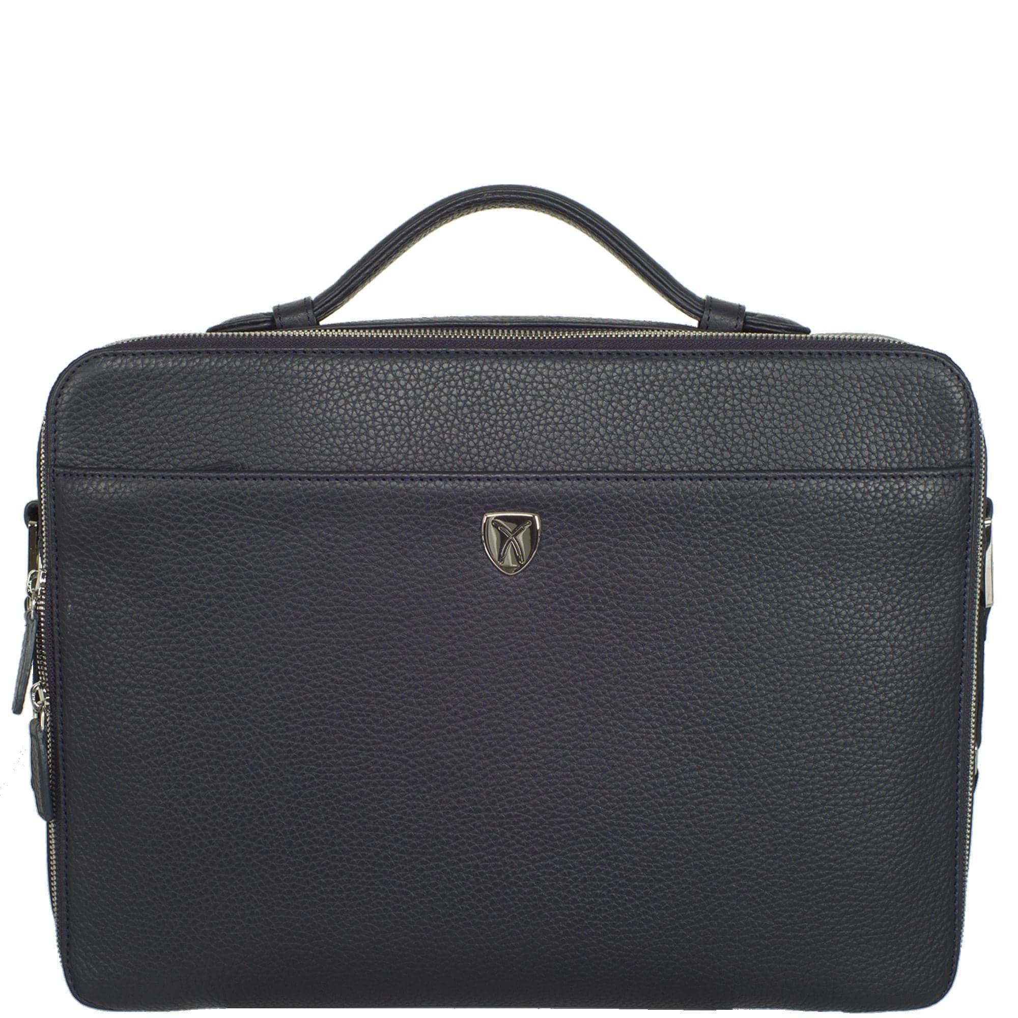 Laptoptasche Businesstasche 14 Zoll Leder blau