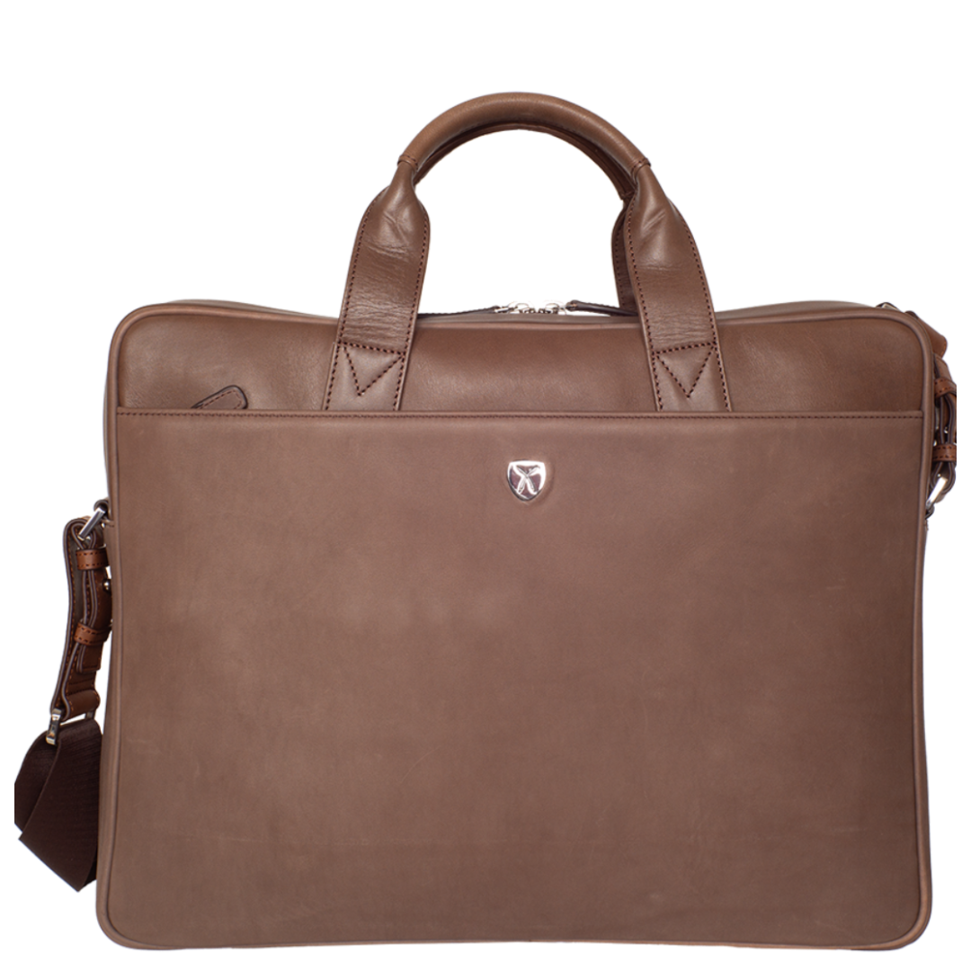 Businesstasche Laptoptasche  15 Zoll Leder Taupe