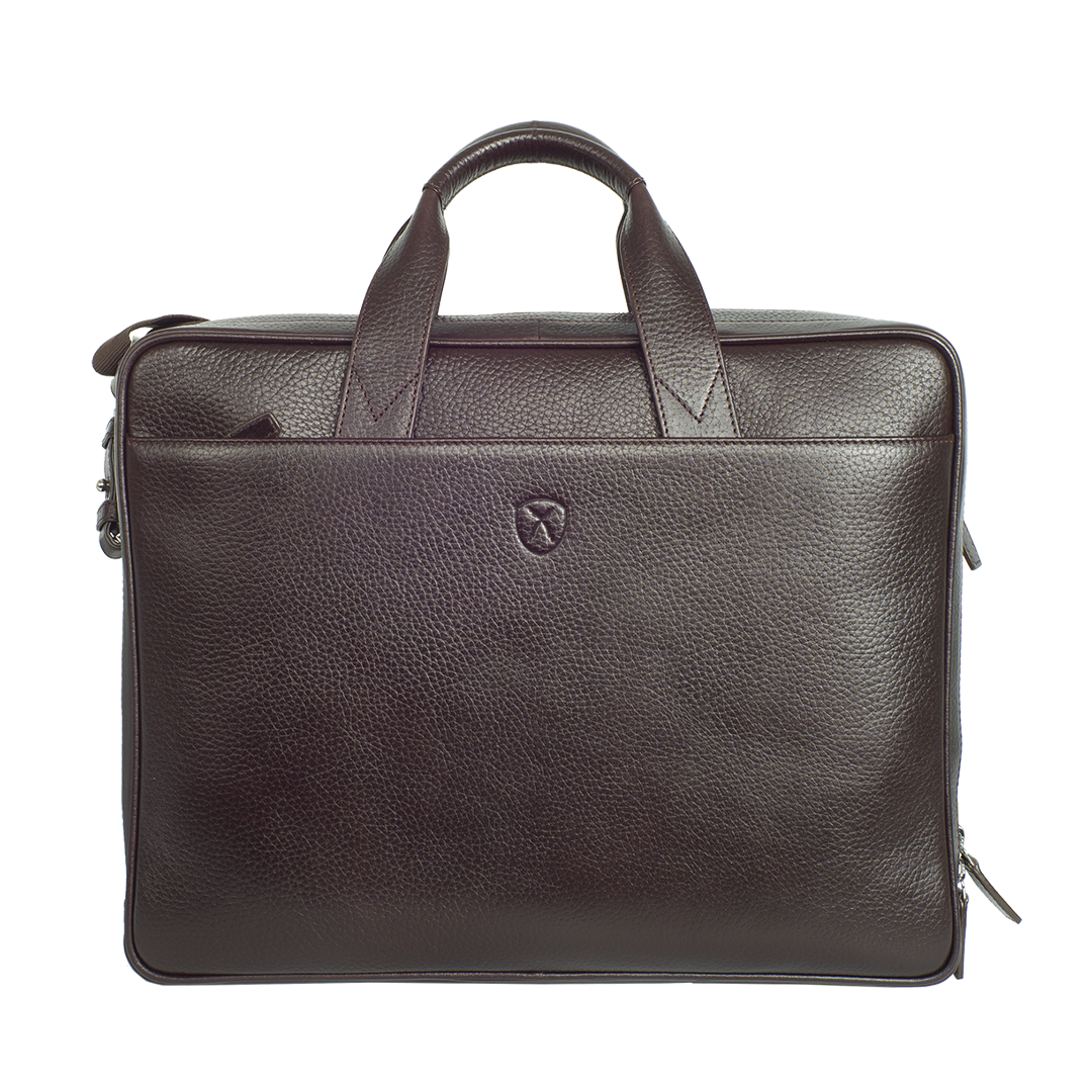 Businesstasche Laptoptasche  15 Zoll geprägtes Leder braun