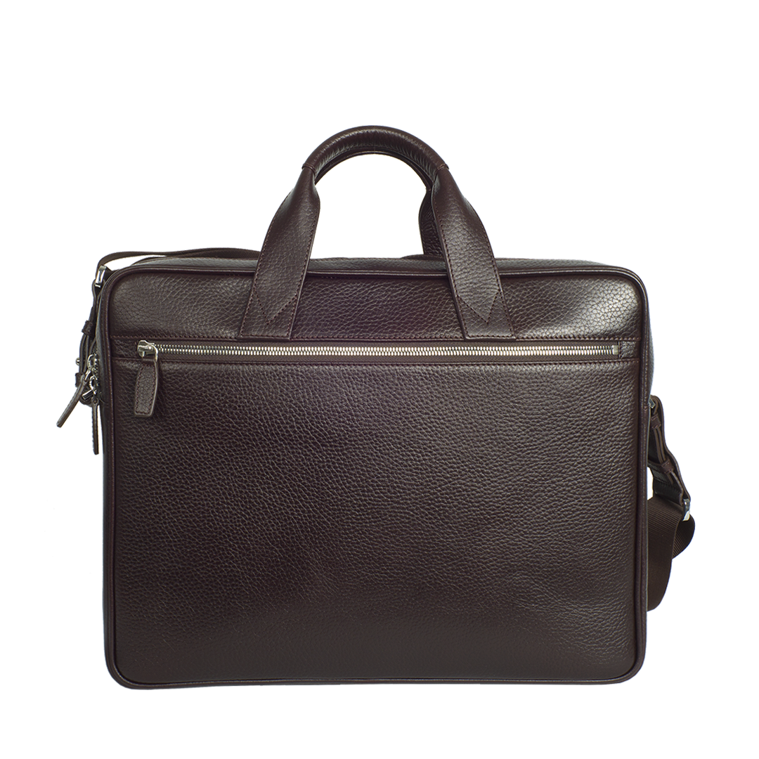 Businesstasche Laptoptasche  15 Zoll geprägtes Leder braun - Corf Offermann