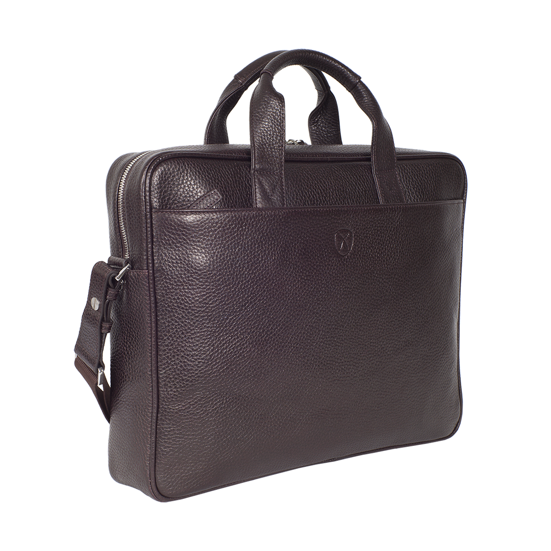 Businesstasche Laptoptasche  15 Zoll geprägtes Leder braun - Corf Offermann