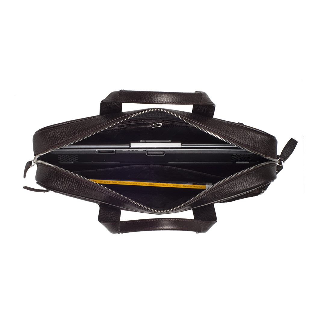 Businesstasche Laptoptasche  15 Zoll geprägtes Leder braun - Corf Offermann