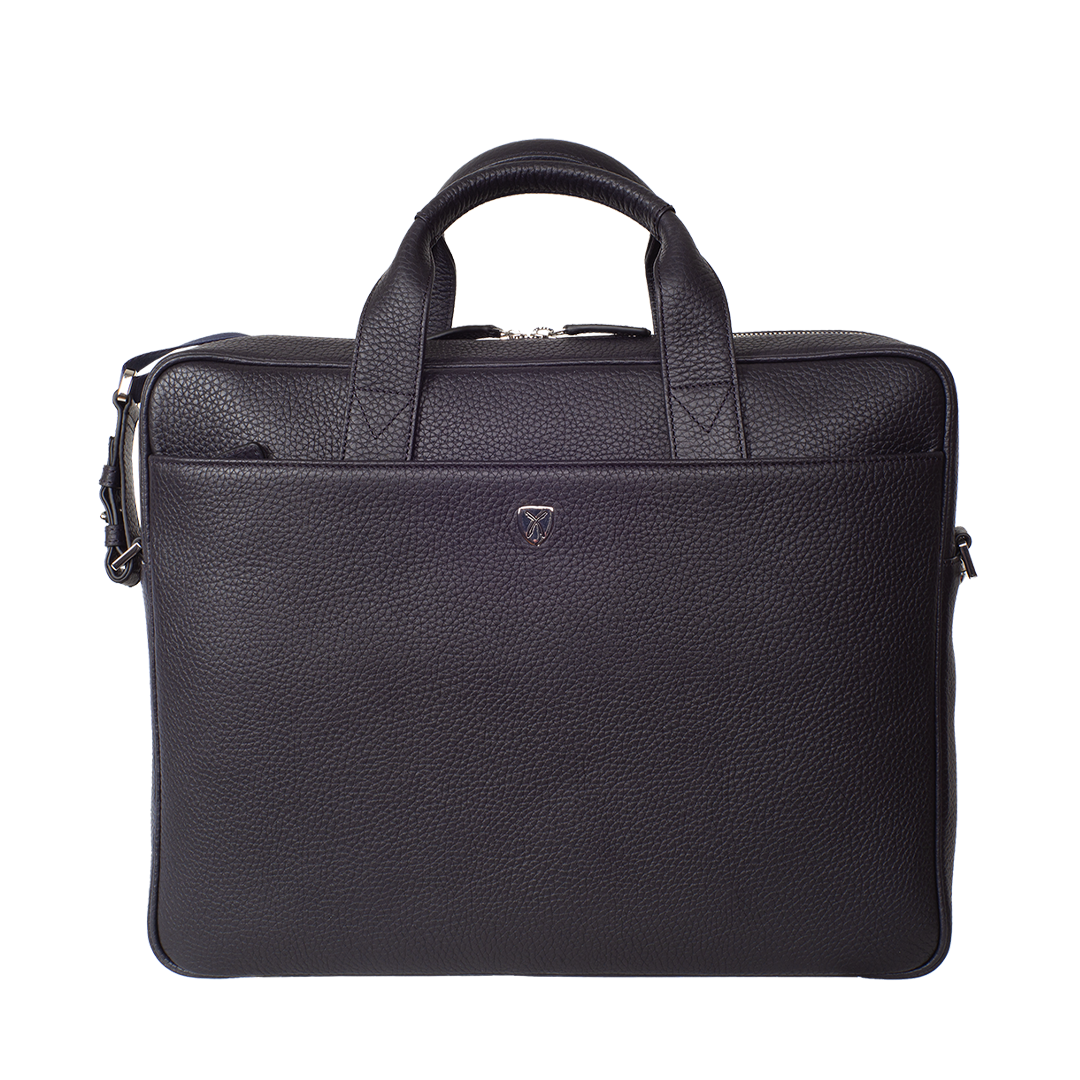 Businesstasche Laptoptasche  15 Zoll geprägtes Leder blau