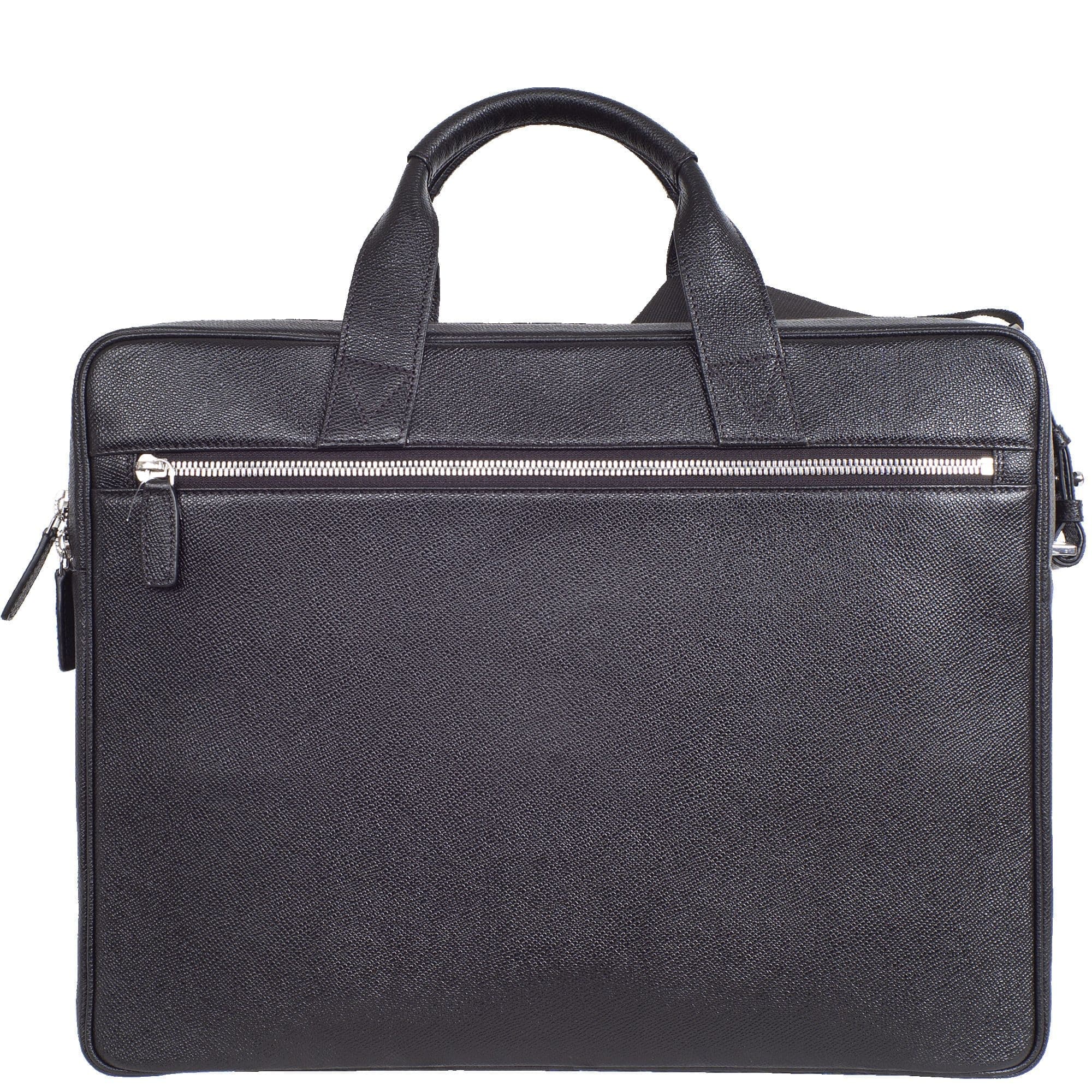 Businesstasche Laptoptasche 15 Zoll geprägtes Leder schwarz 2 große Fächer