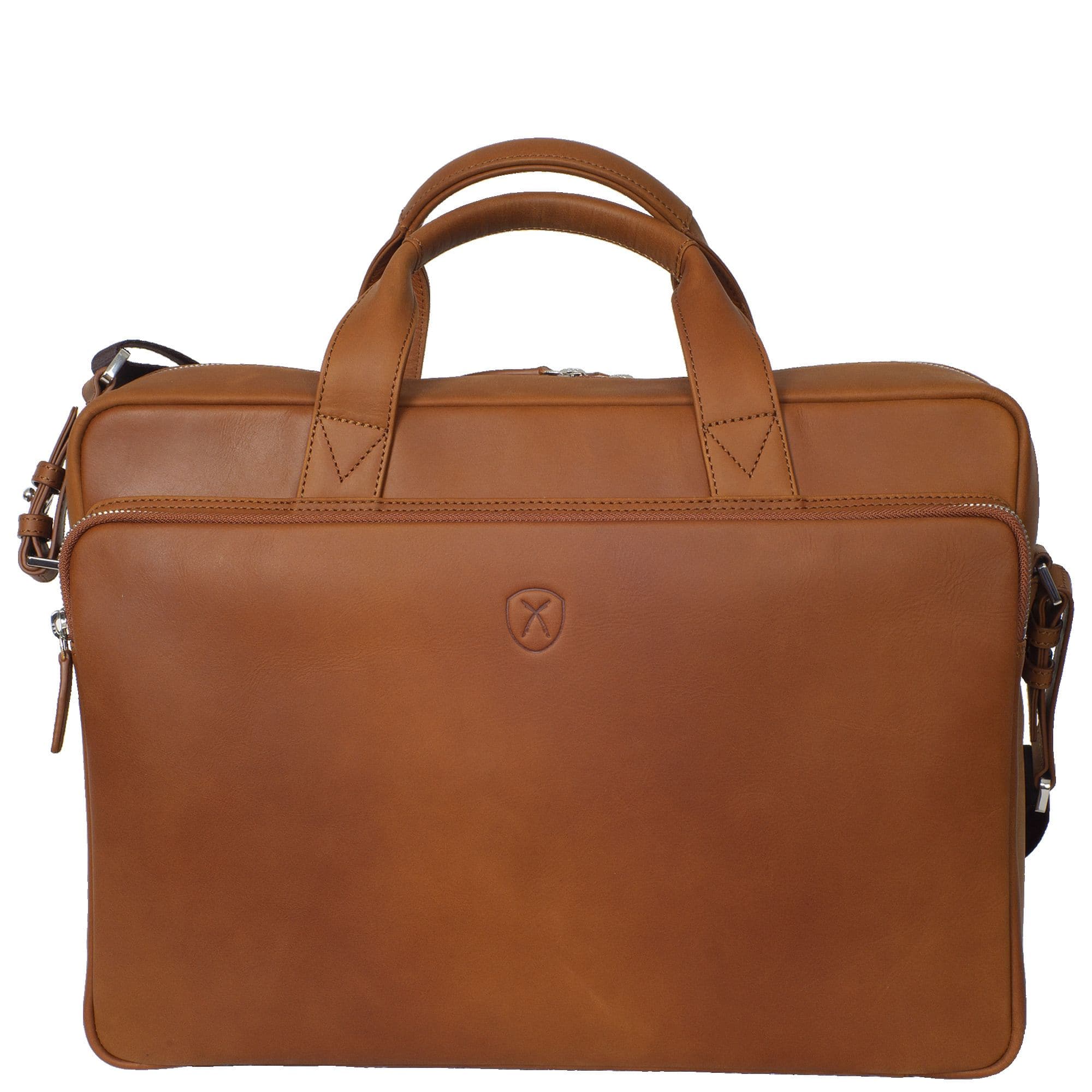 Businesstasche Laptoptasche 15 Zoll Leder cognac