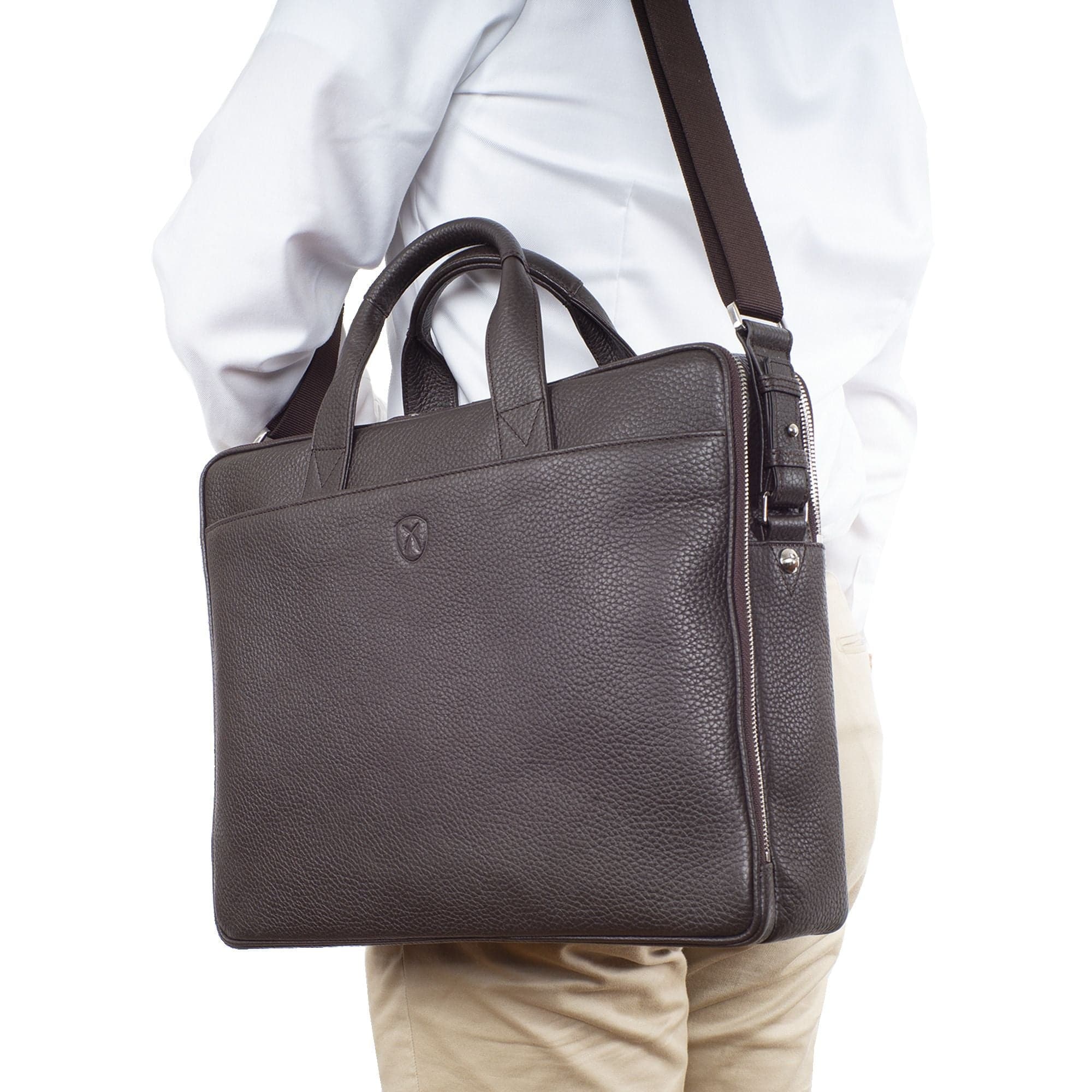 Laptoptasche Businesstasche 15 Zoll Leder braun