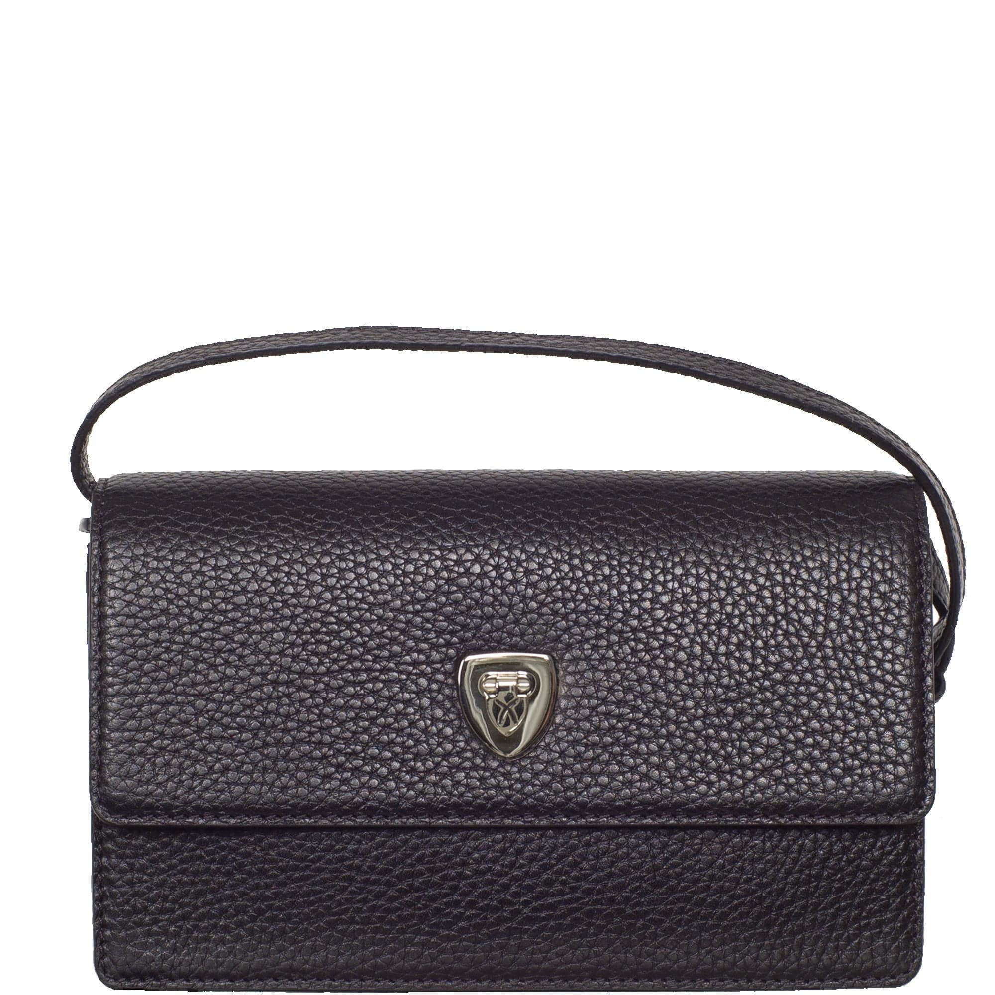 Handtasche Clutch Leder schwarz