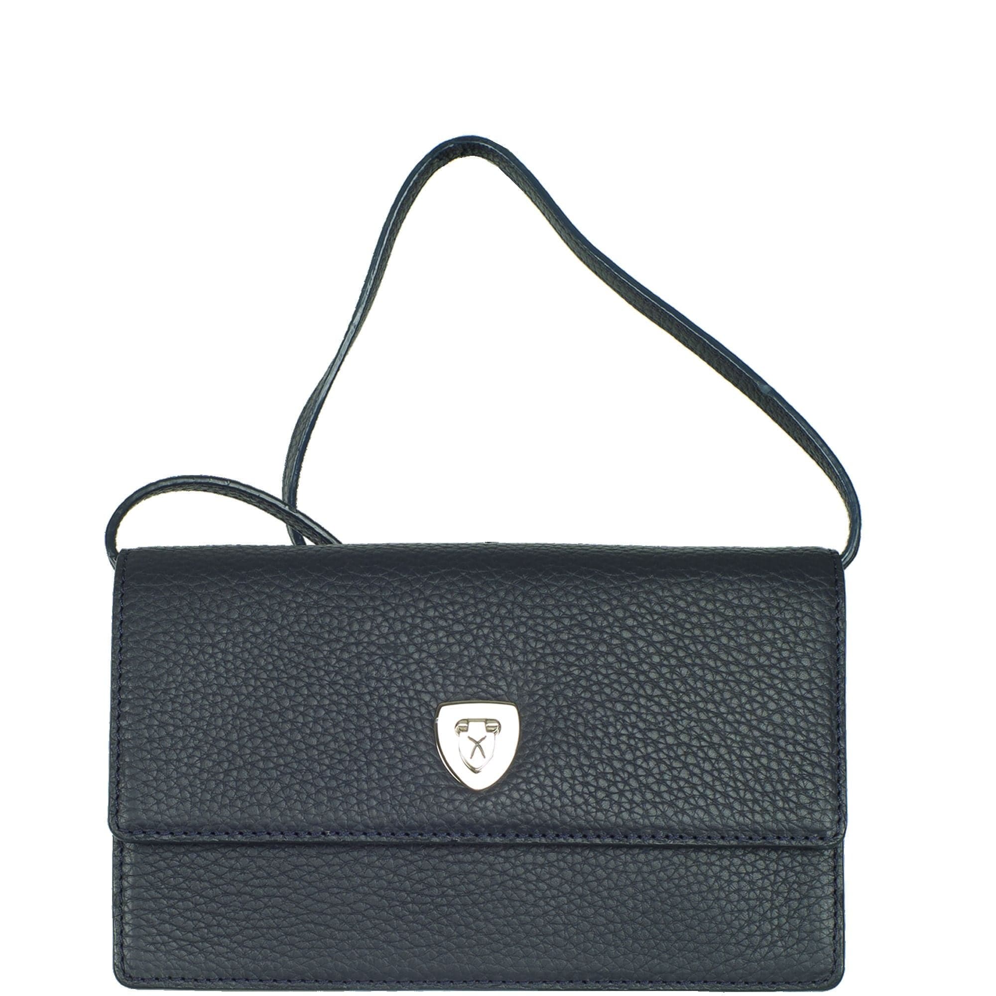 Handtasche Clutch Leder blau