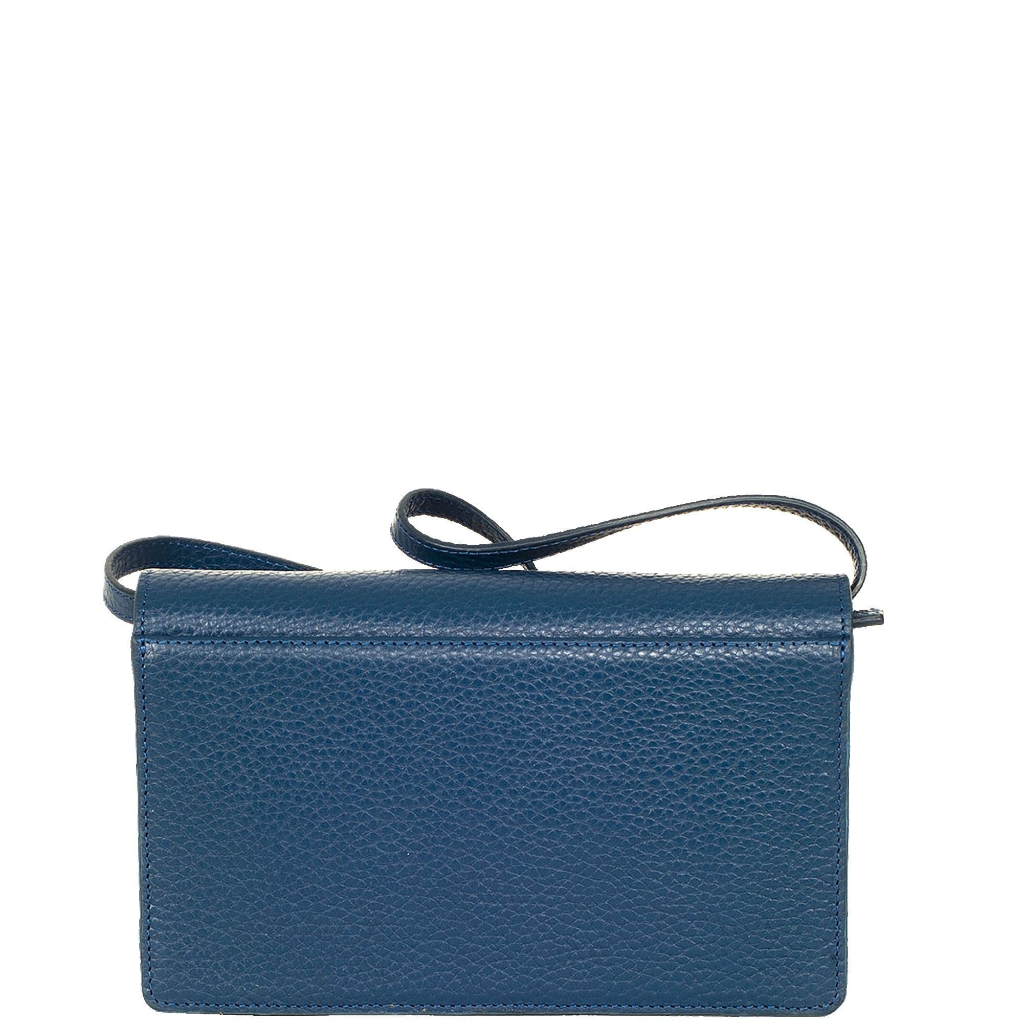 Handtasche Clutch Leder hellblau