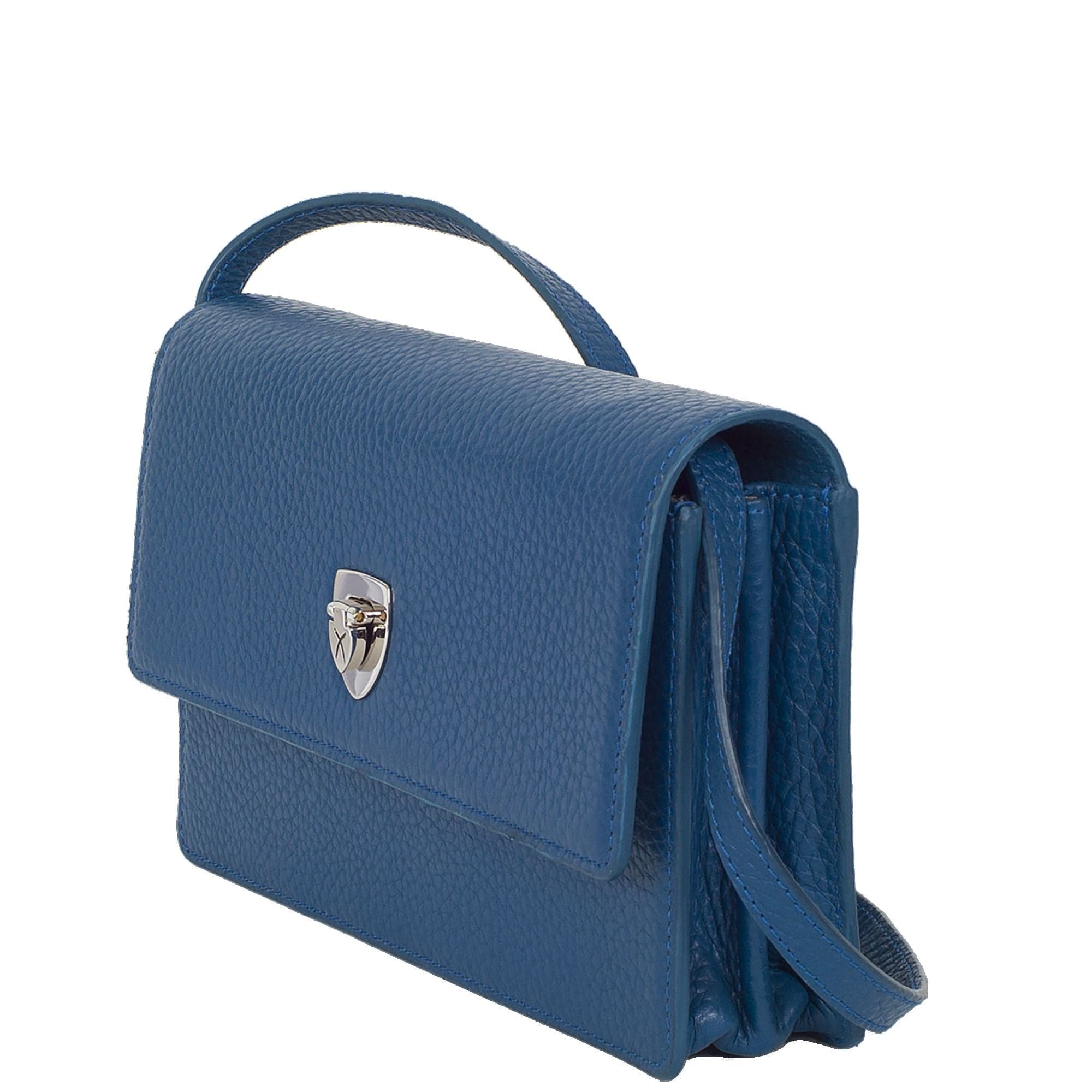 Handtasche Clutch Leder hellblau
