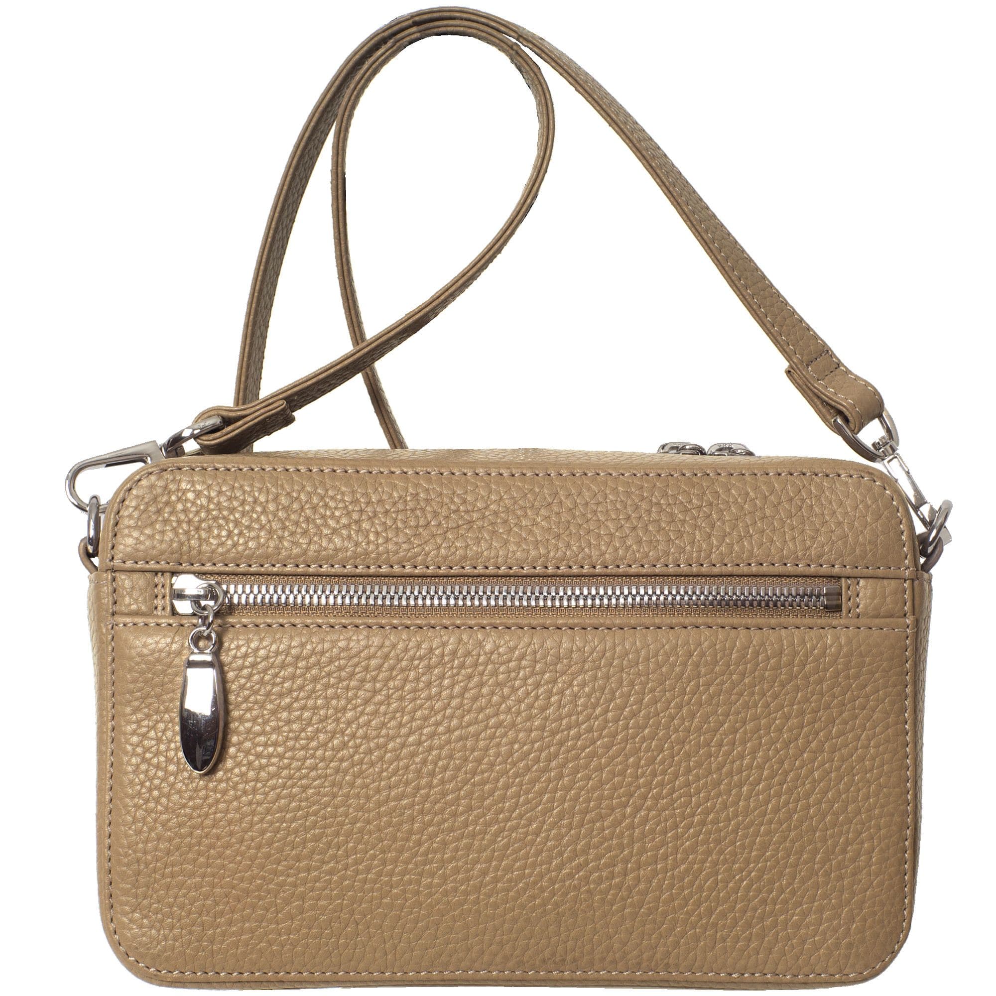 Handtasche Leder beige