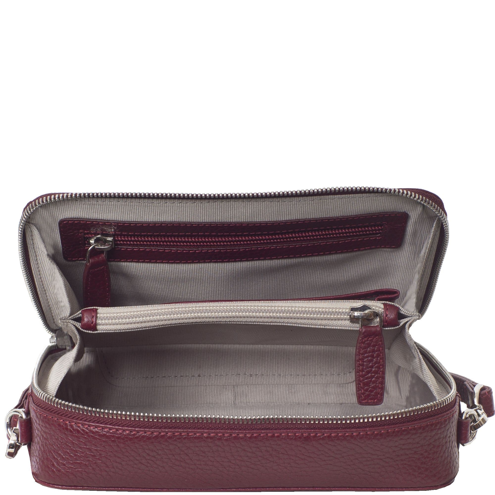 Handtasche Leder bordeauxrot