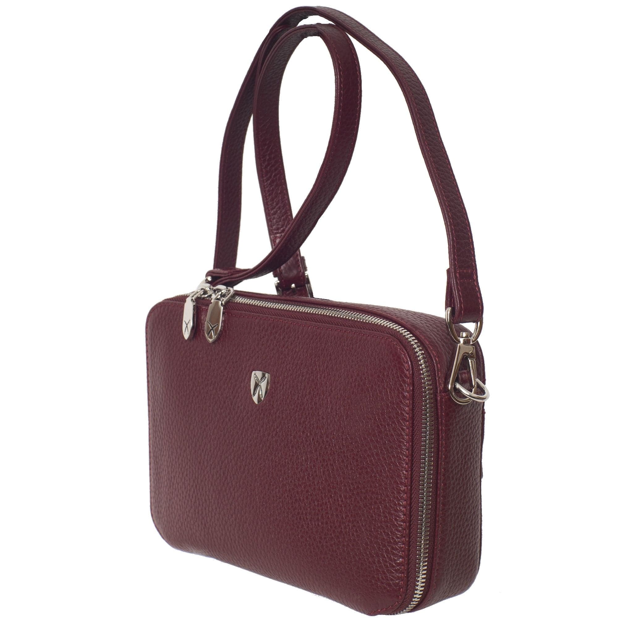 Handtasche Leder bordeauxrot