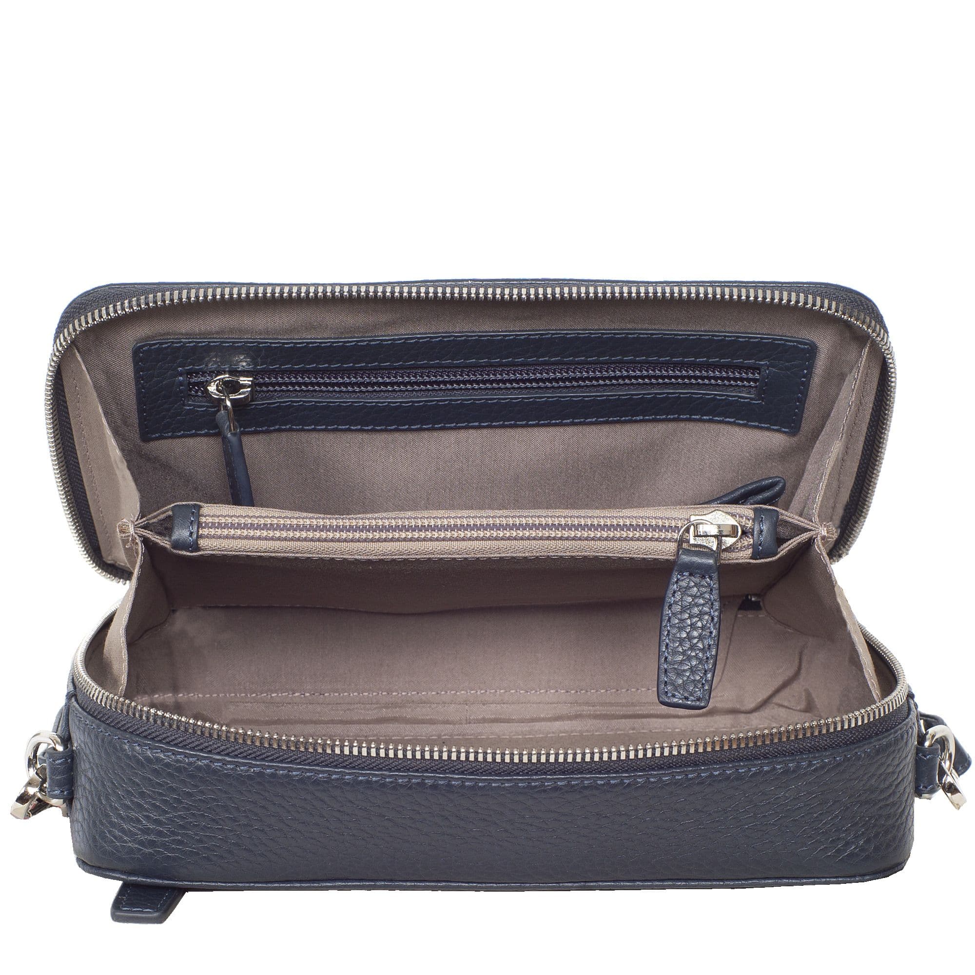 Handtasche Leder blau