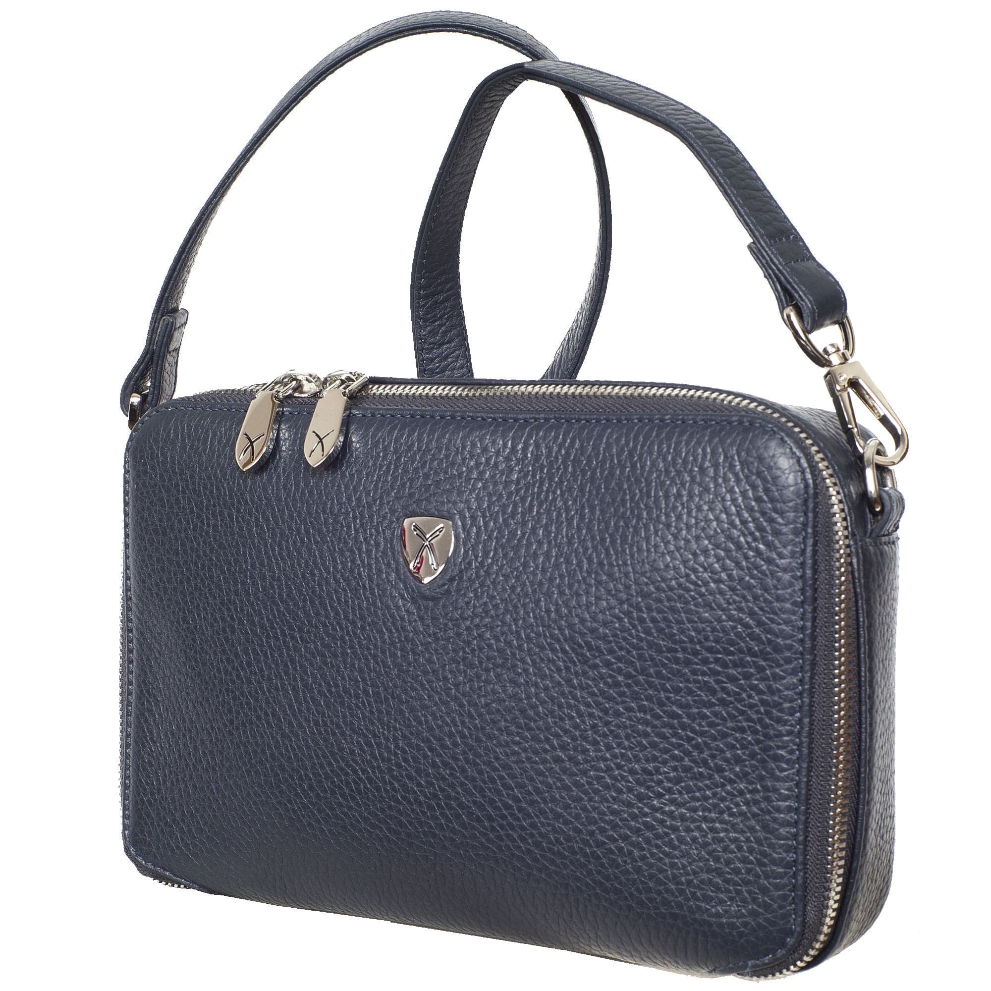 Handtasche Leder blau