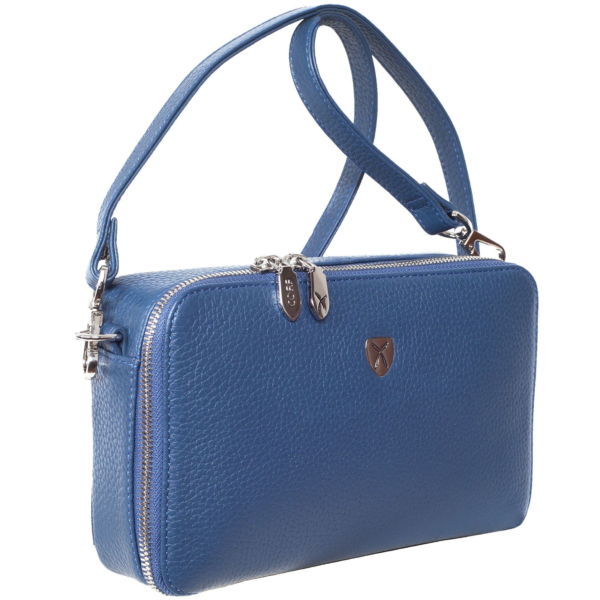 Handtasche Leder hellblau