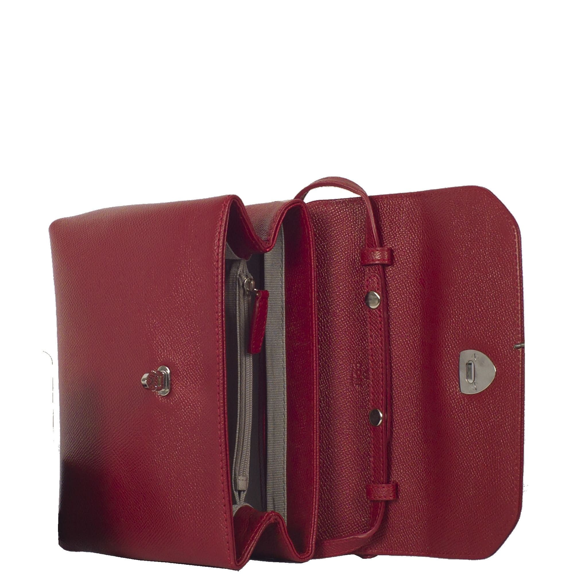 Handtasche Leder bordeauxrot