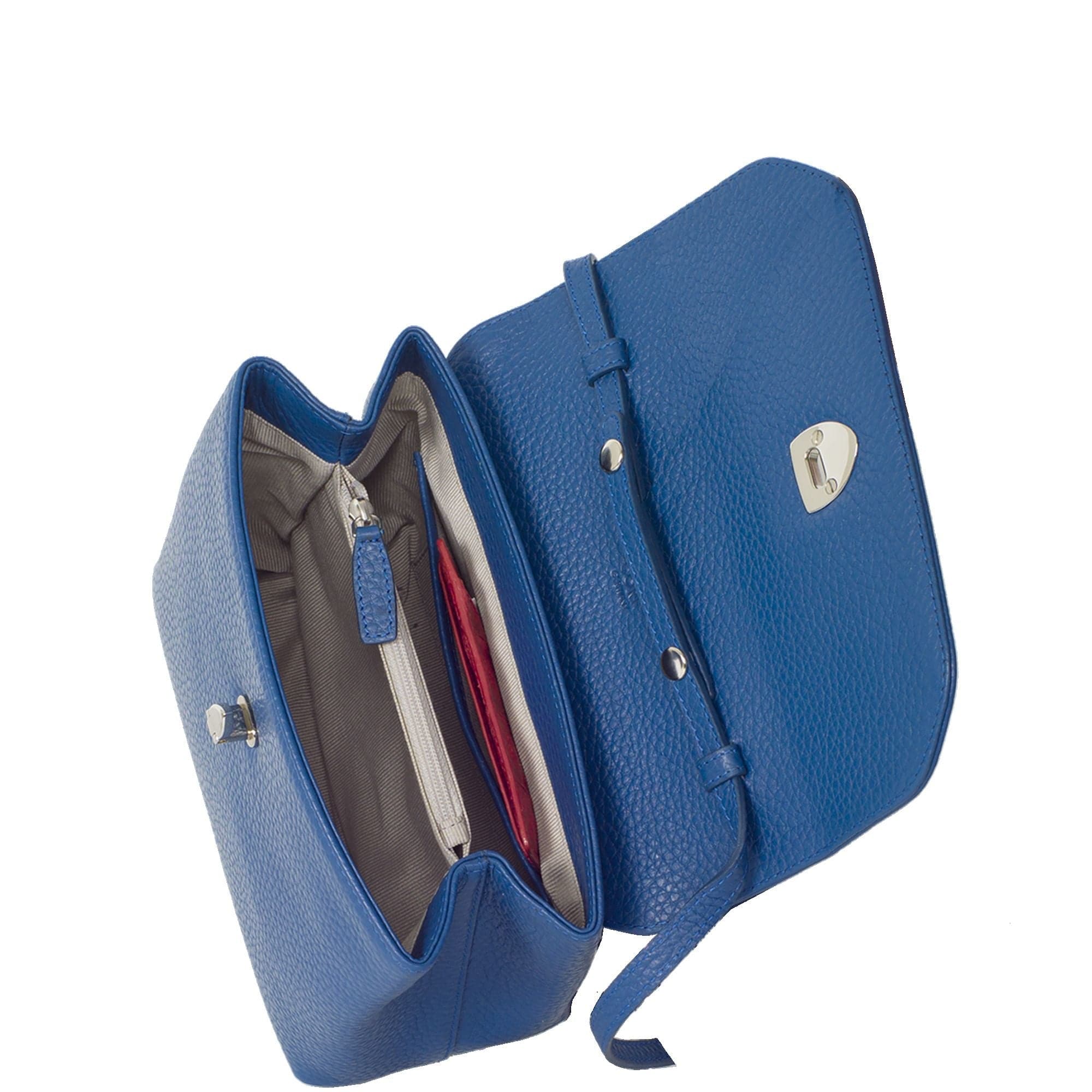 Handtasche Leder hellblau