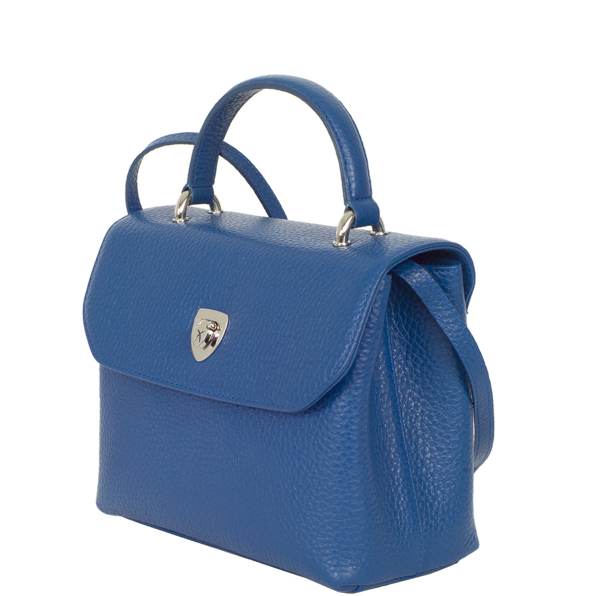 Handtasche Leder hellblau