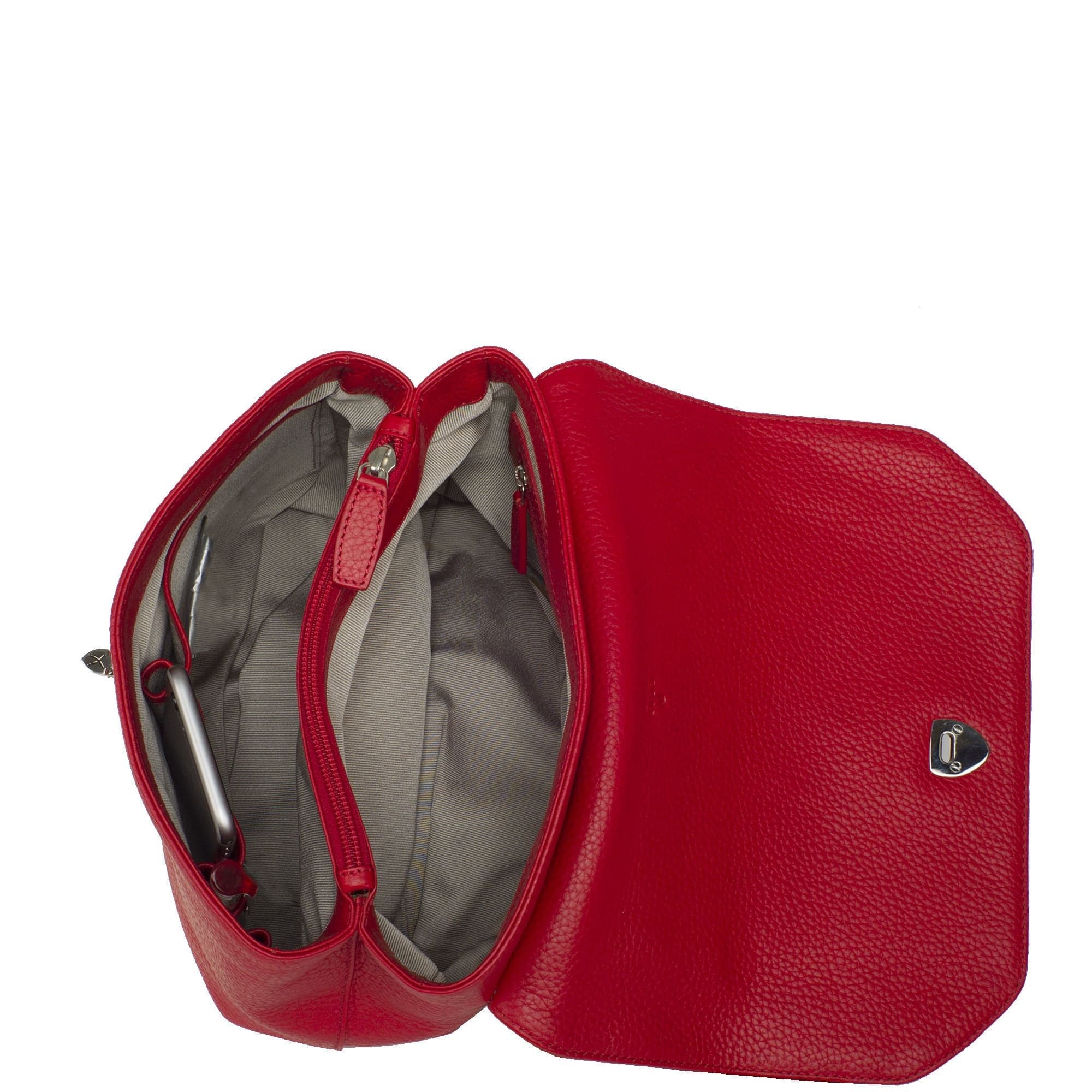 Handtasche Schultertasche Leder rot